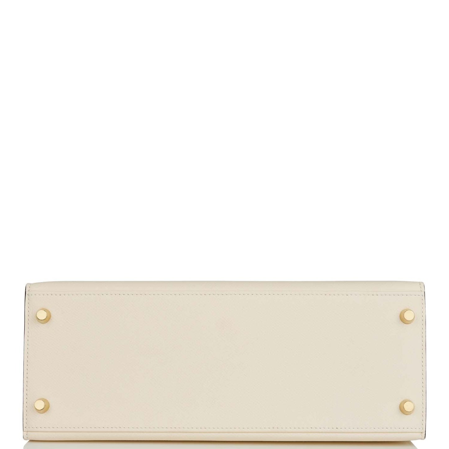 Luxury Hermes Special Order (HSS) Kelly Sellier 28 Nata Verso Epsom Brushed Gold Hardware