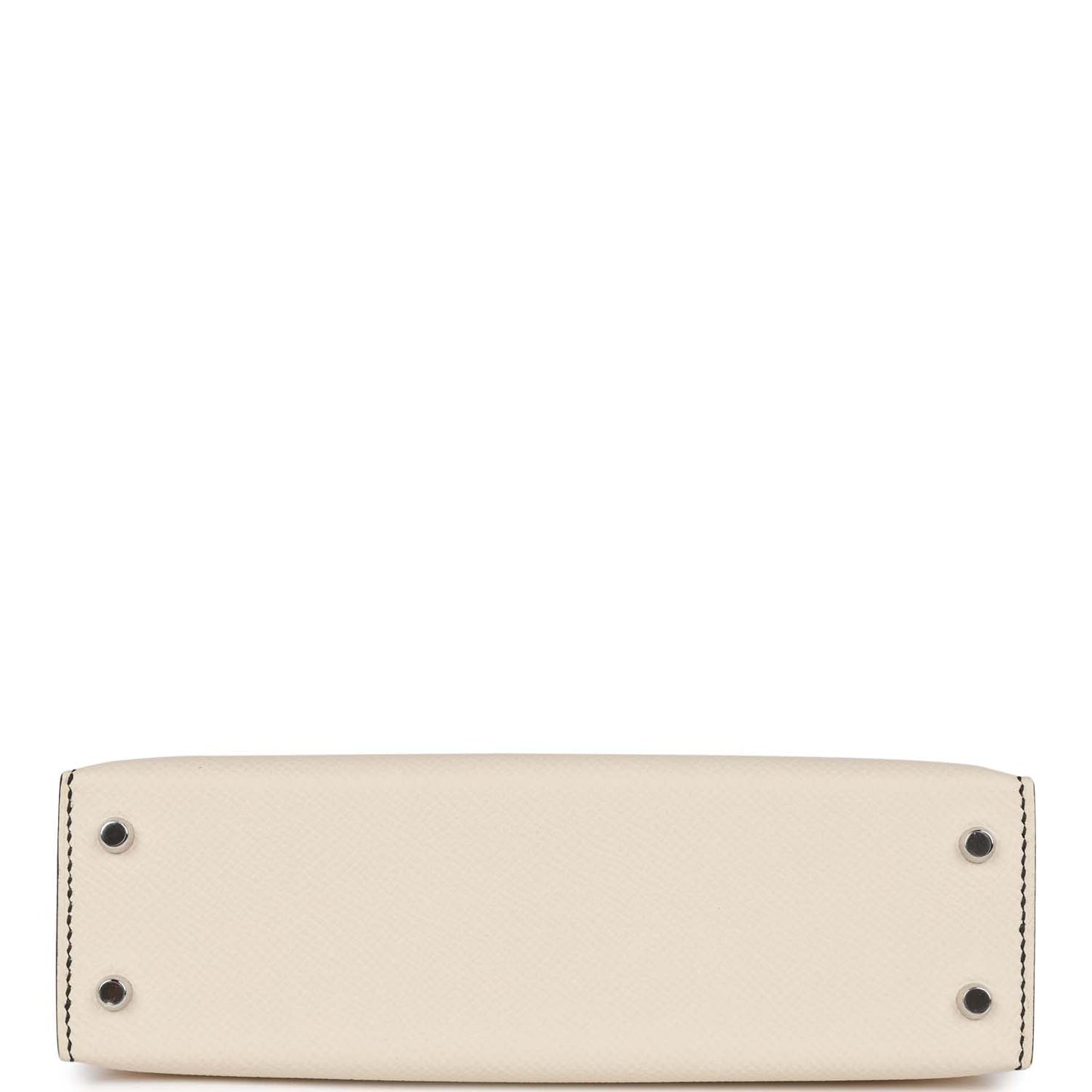 Luxury Hermes Special Order (HSS) Kelly Sellier 20 Craie and Black Epsom Palladium Hardware
