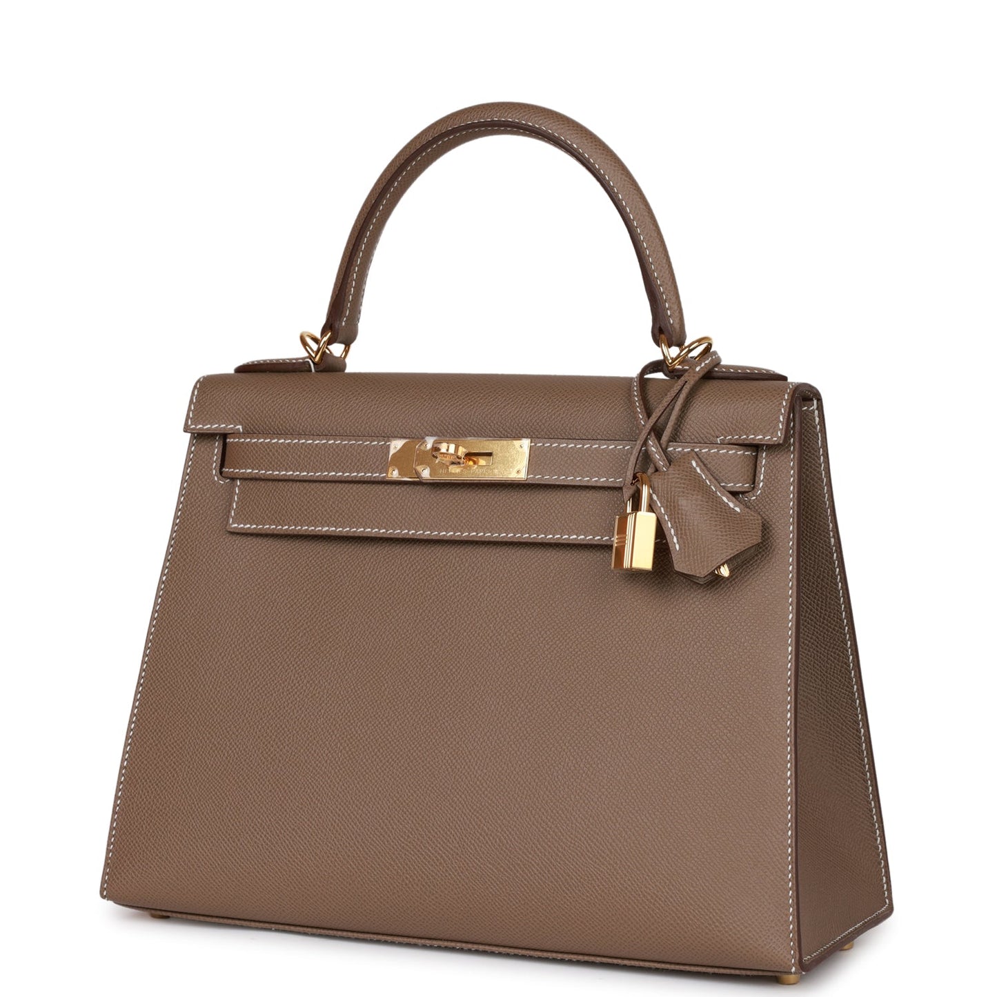 Luxury Hermes Kelly Sellier 28 Etoupe Epsom Gold Hardware