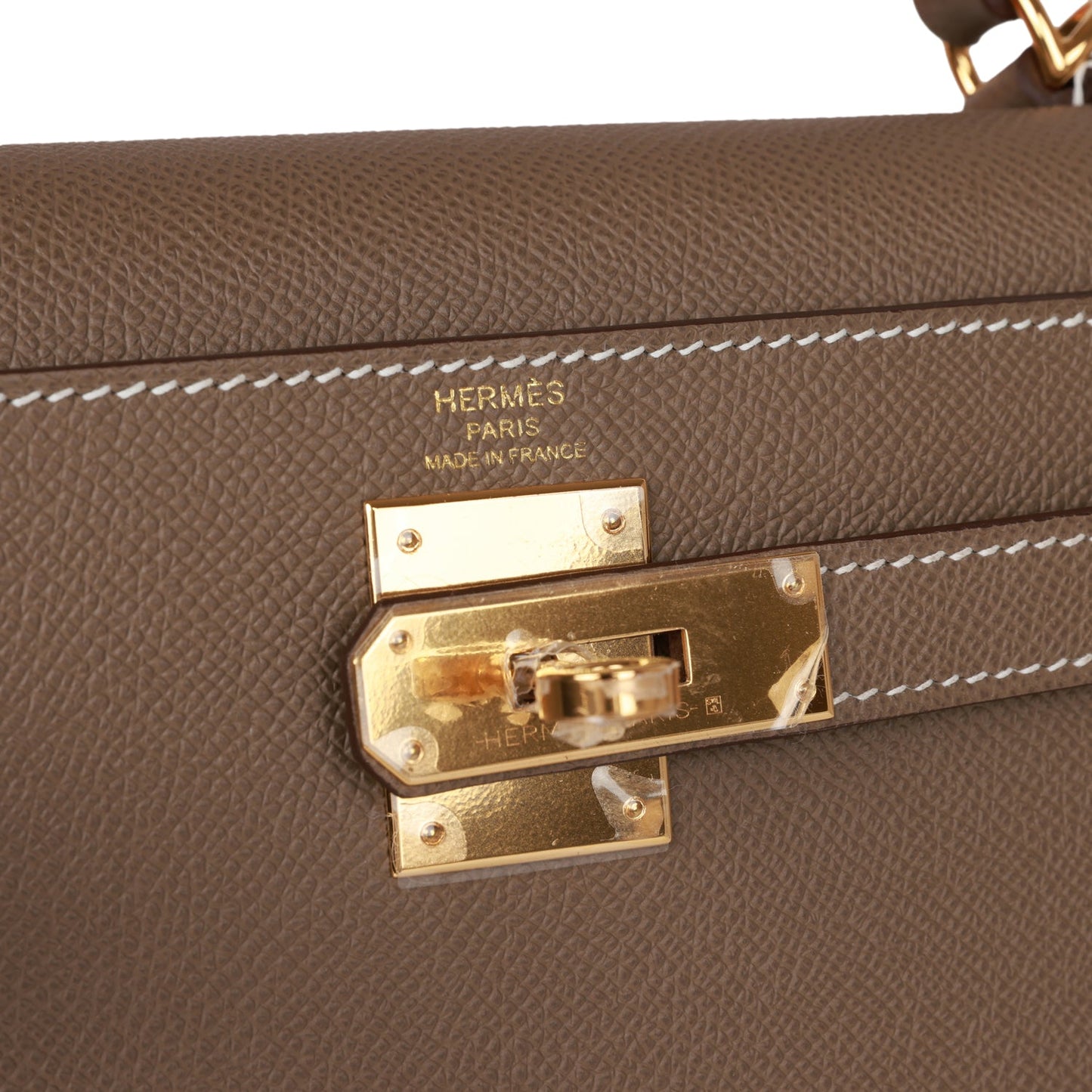 Luxury Hermes Kelly Sellier 28 Etoupe Epsom Gold Hardware