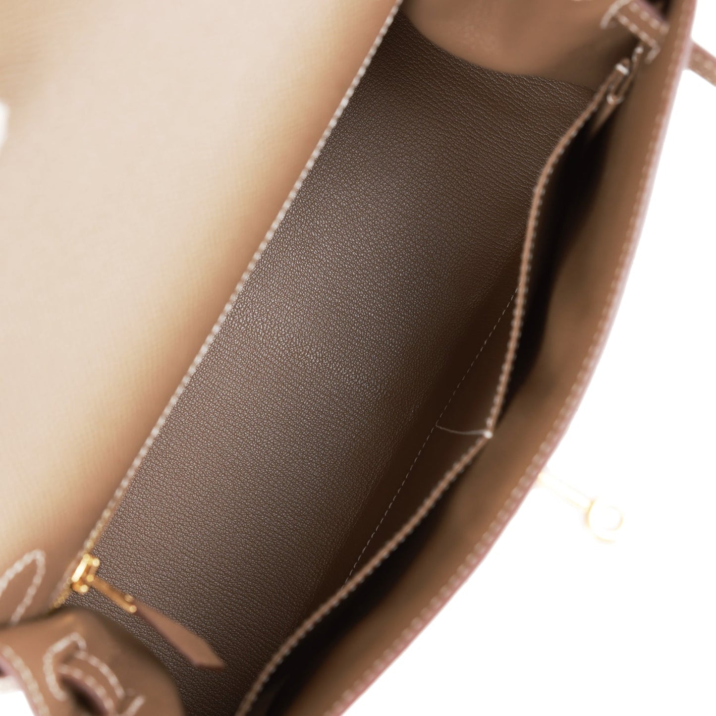 Luxury Hermes Kelly Sellier 28 Etoupe Epsom Gold Hardware
