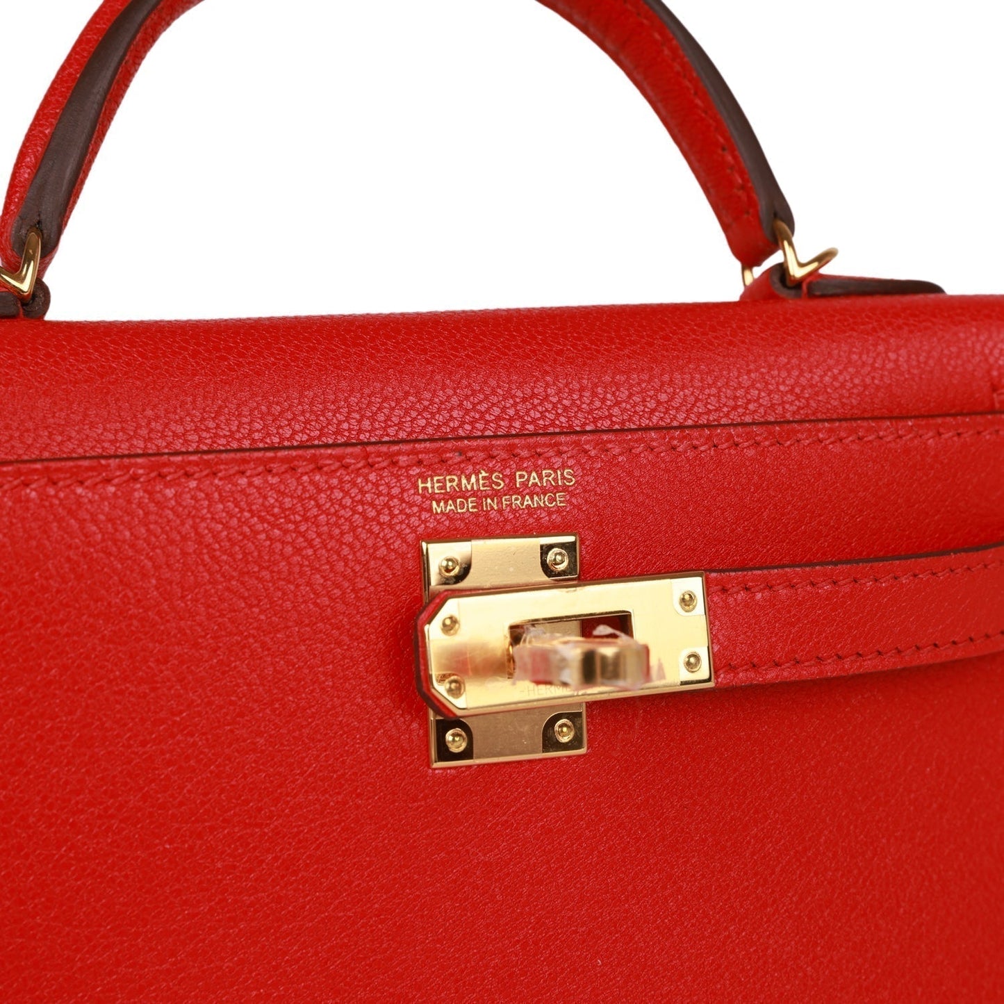 Luxury Hermes Kelly Sellier 20 Rouge de Coeur Chevre Gold Hardware