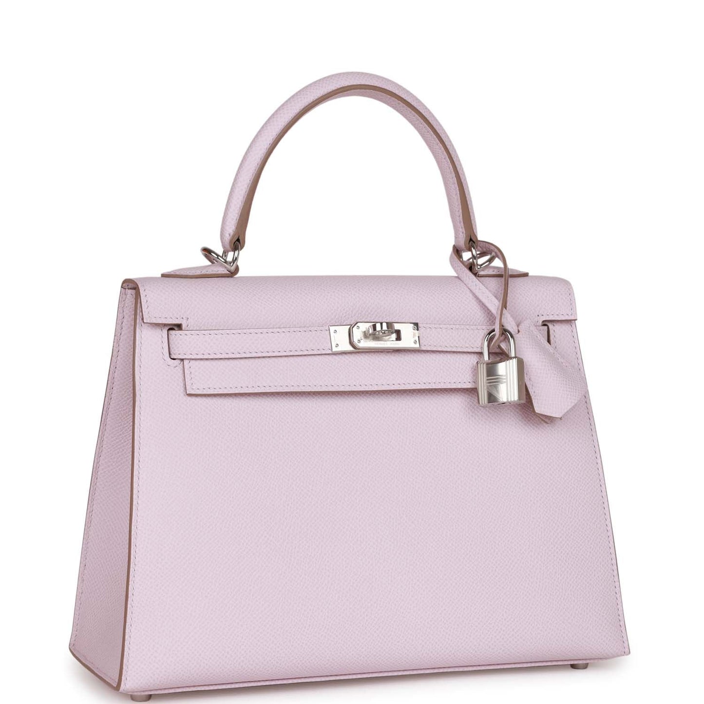 Luxury Hermes Kelly Sellier 25 Mauve Pale Epsom Palladium Hardware