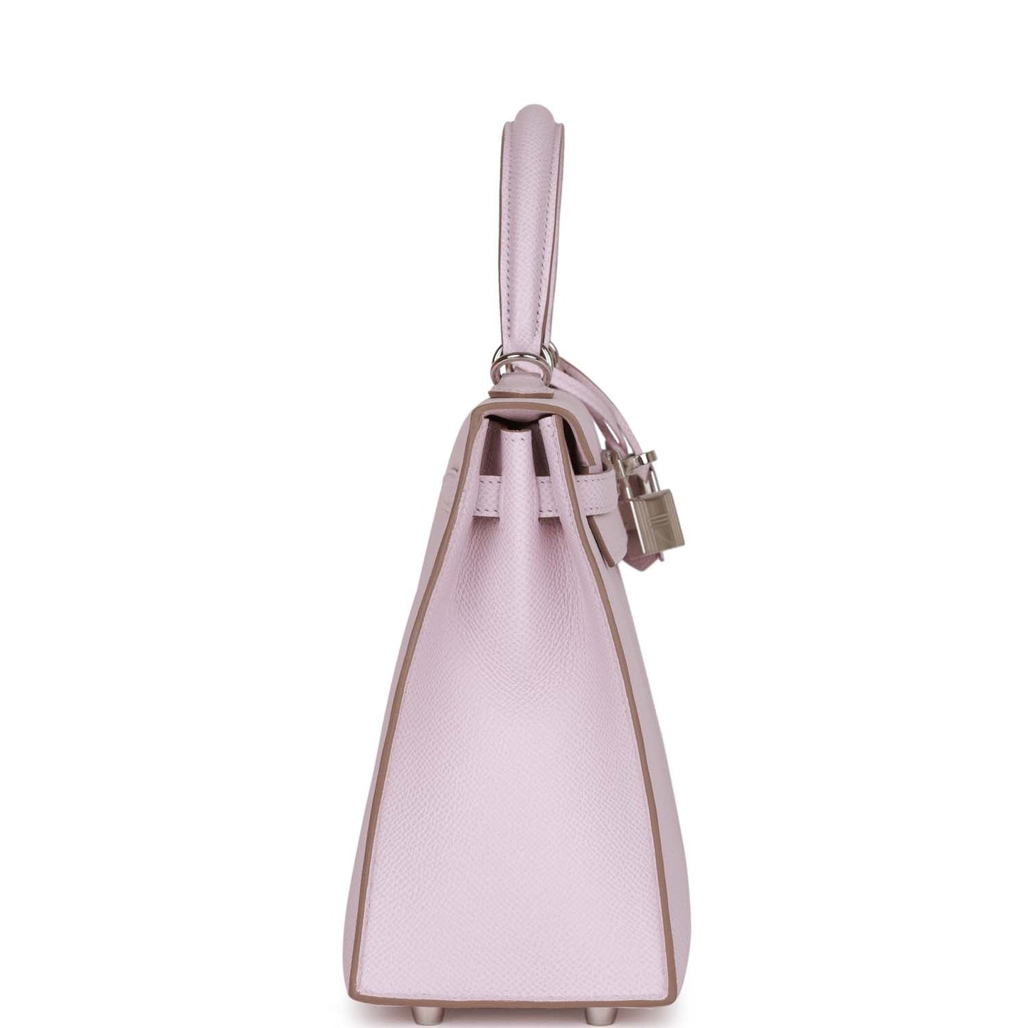 Luxury Hermes Kelly Sellier 25 Mauve Pale Epsom Palladium Hardware