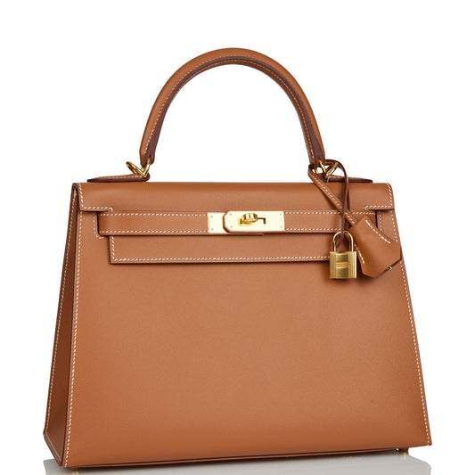 Luxury Hermes Kelly Sellier 28 Gold Madame Gold Hardware