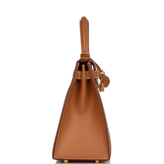Luxury Hermes Kelly Sellier 28 Gold Madame Gold Hardware