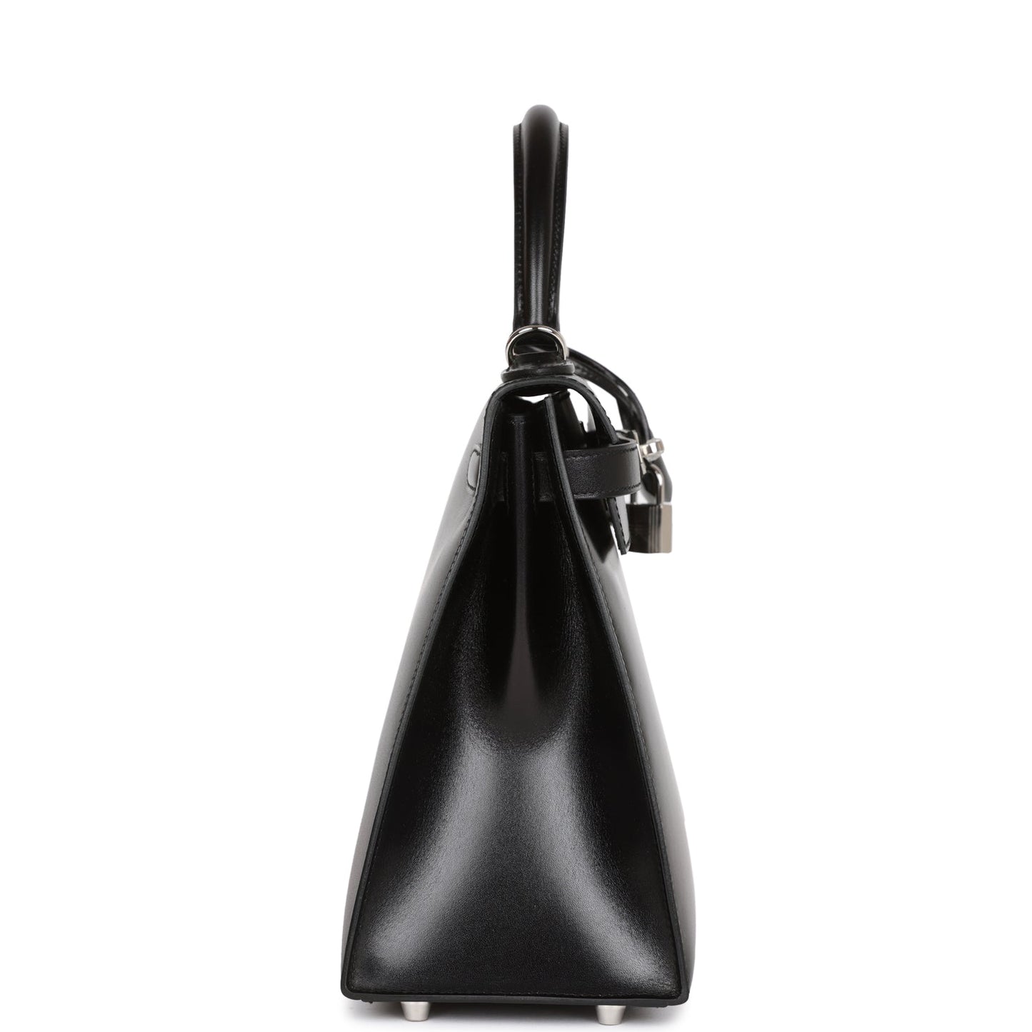 Luxury Hermes Kelly Sellier 28 Black Box Palladium Hardware