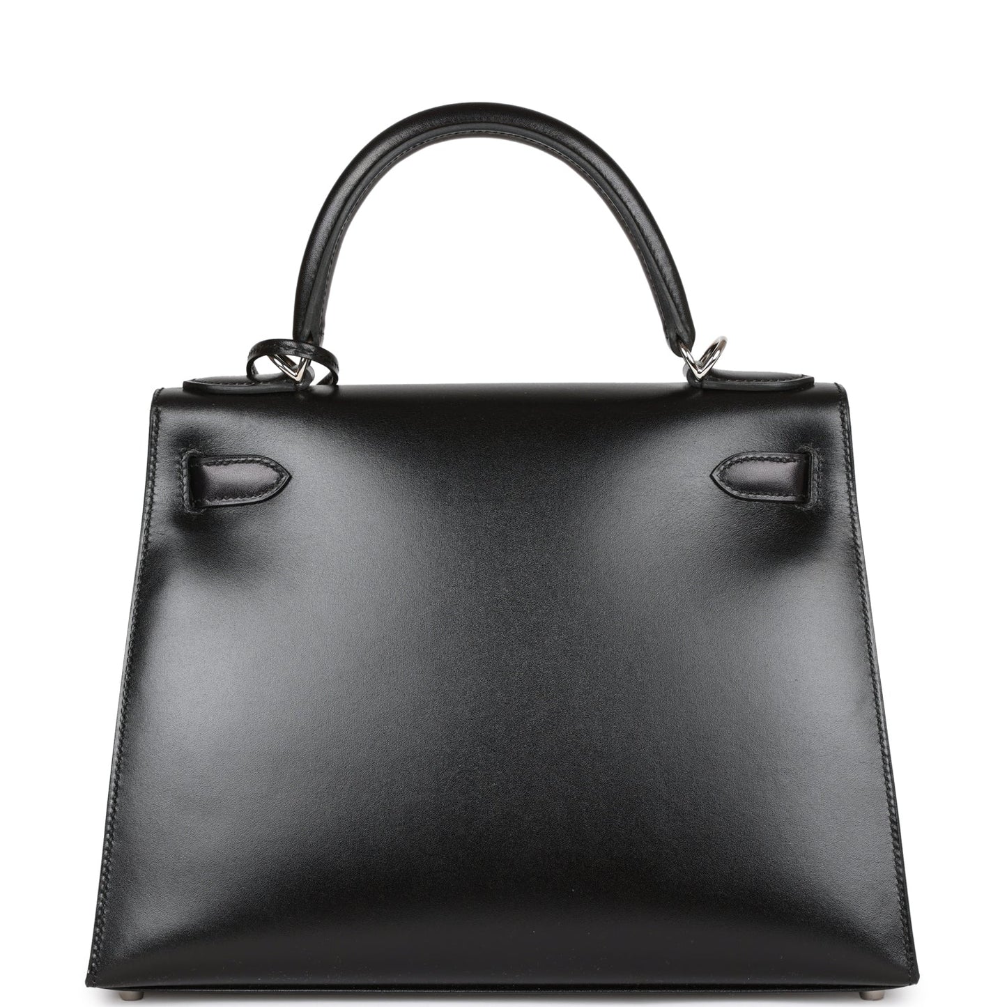 Luxury Hermes Kelly Sellier 28 Black Box Palladium Hardware