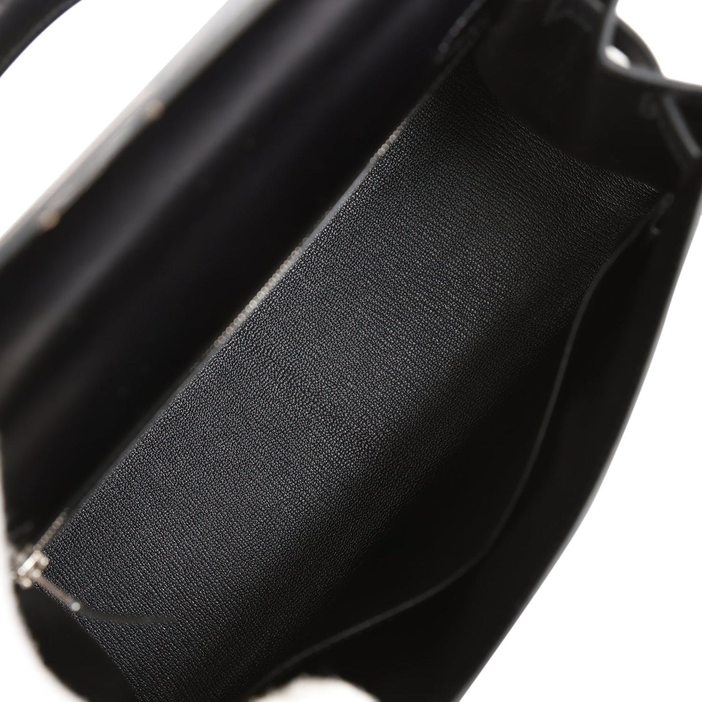 Luxury Hermes Kelly Sellier 28 Black Box Palladium Hardware