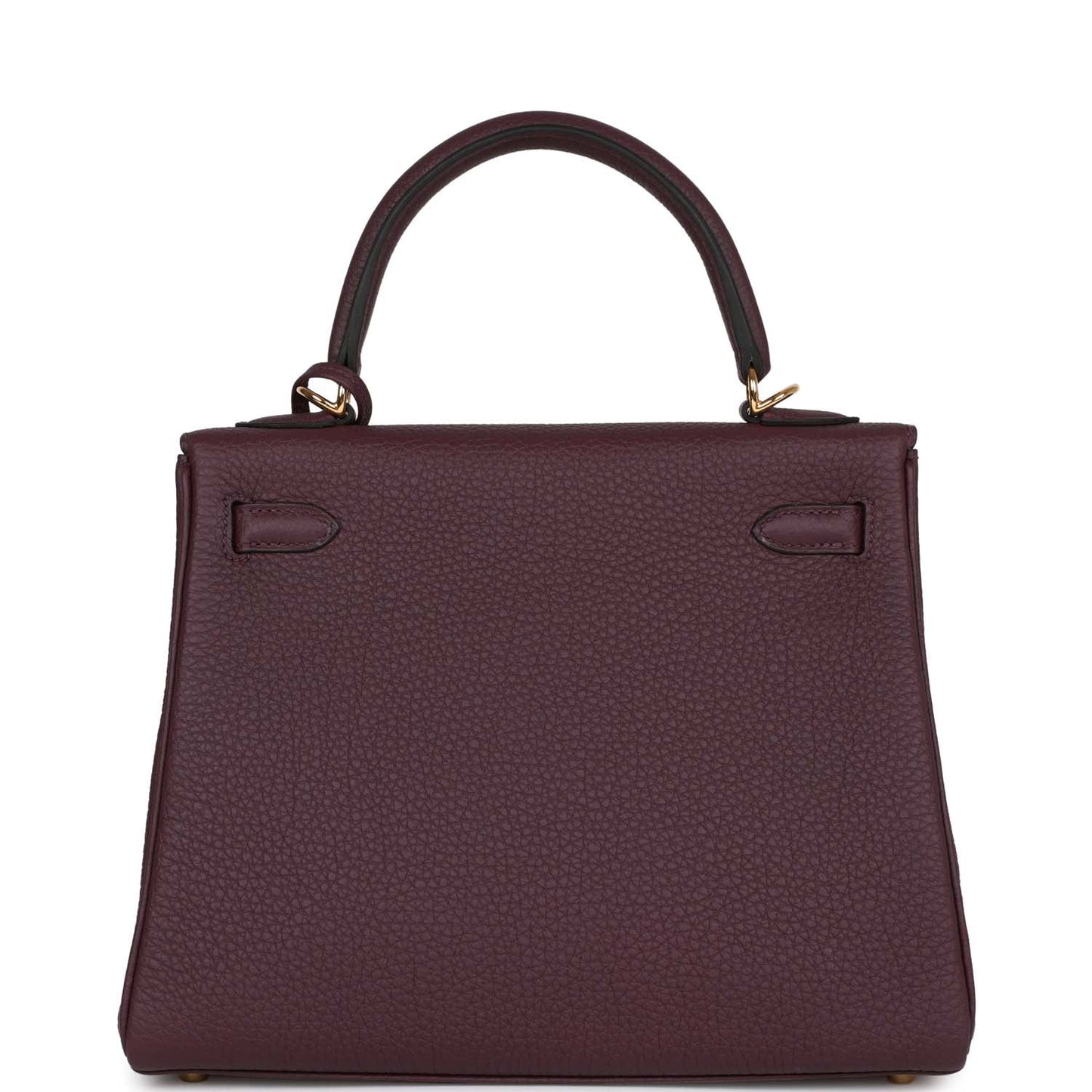 Luxury Hermes Kelly Retourne 25 Cassis Togo Gold Hardware
