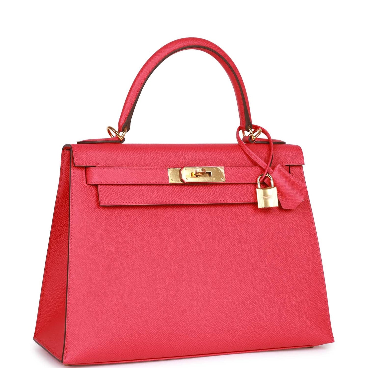 Luxury Hermes Kelly Sellier 28 Rose Extreme Epsom Gold Hardware