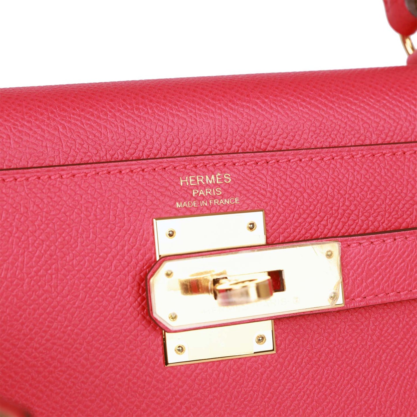 Luxury Hermes Kelly Sellier 28 Rose Extreme Epsom Gold Hardware