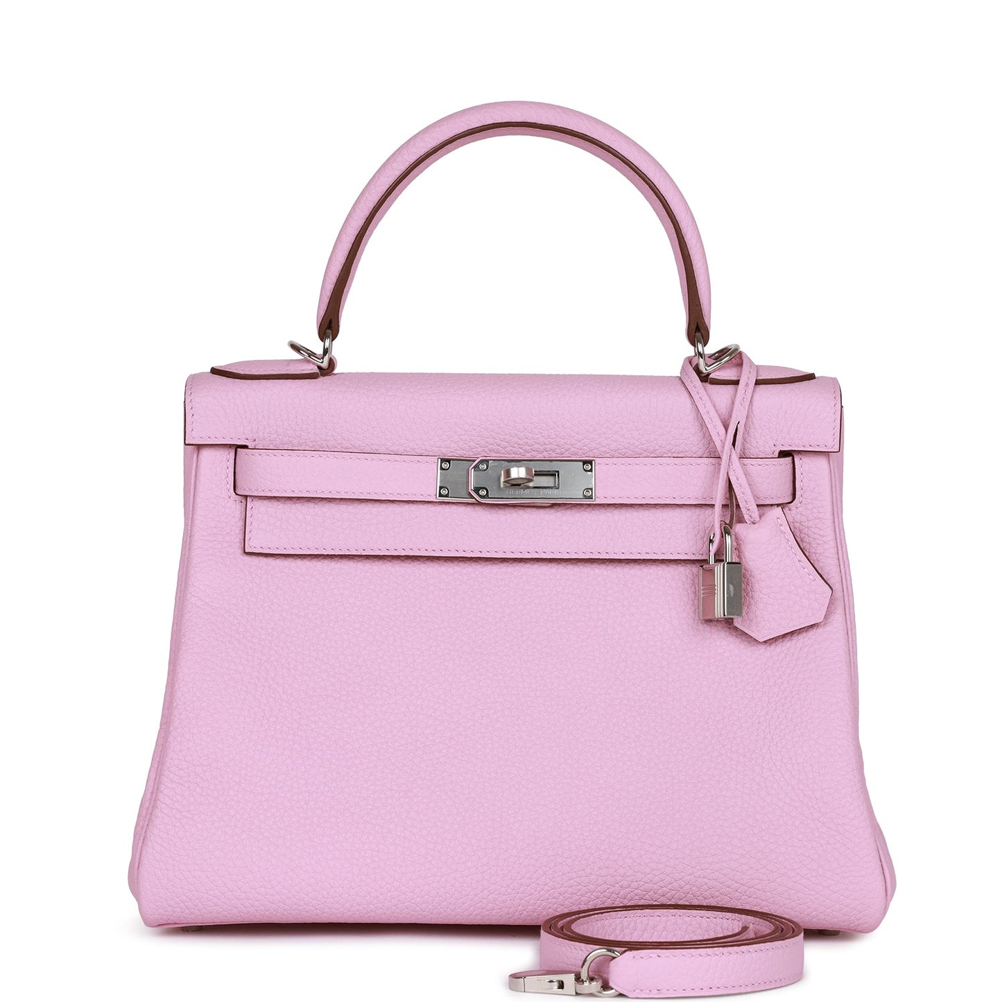 Luxury Hermes Kelly Retourne 28 Mauve Sylvestre Clemence Palladium Hardware