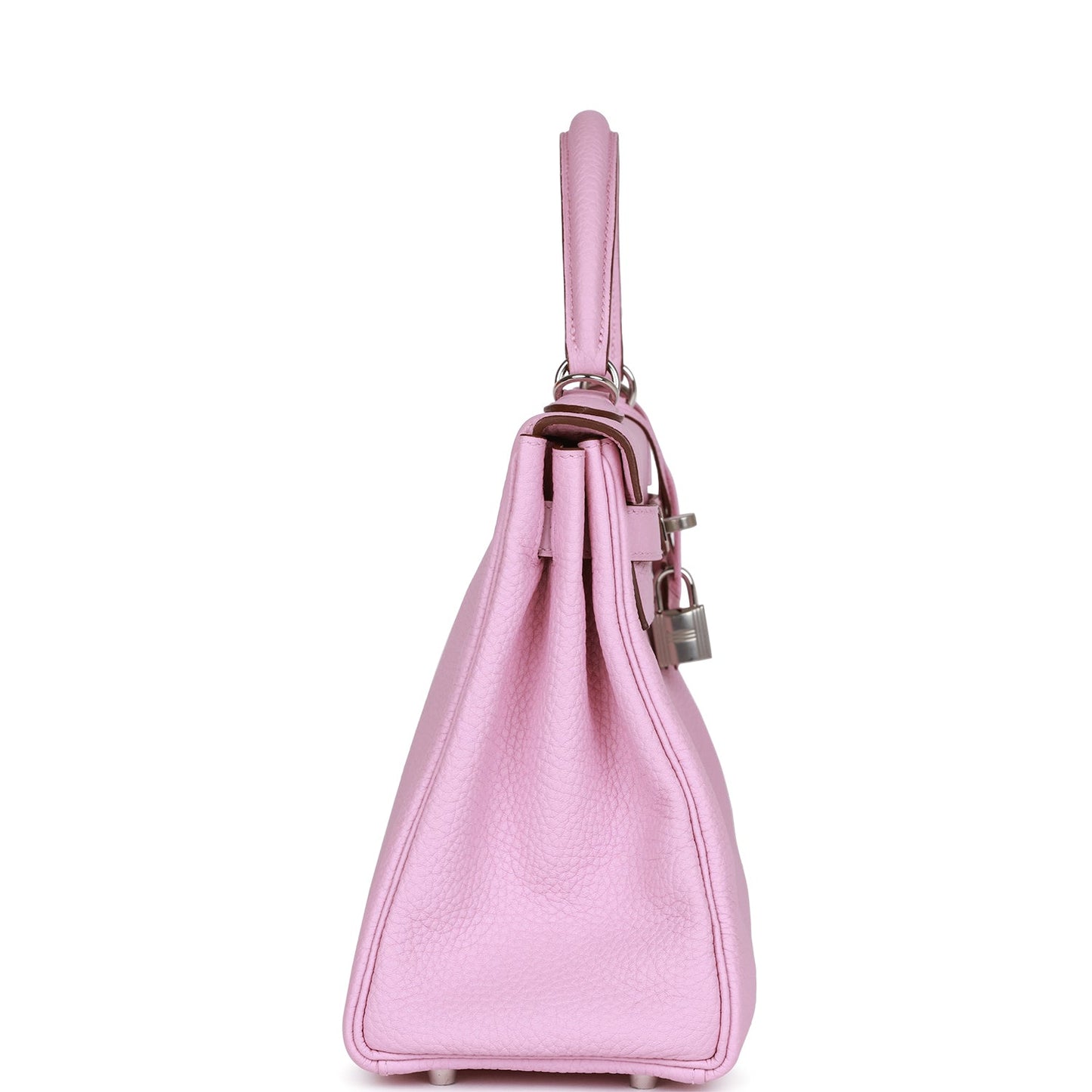 Luxury Hermes Kelly Retourne 28 Mauve Sylvestre Clemence Palladium Hardware
