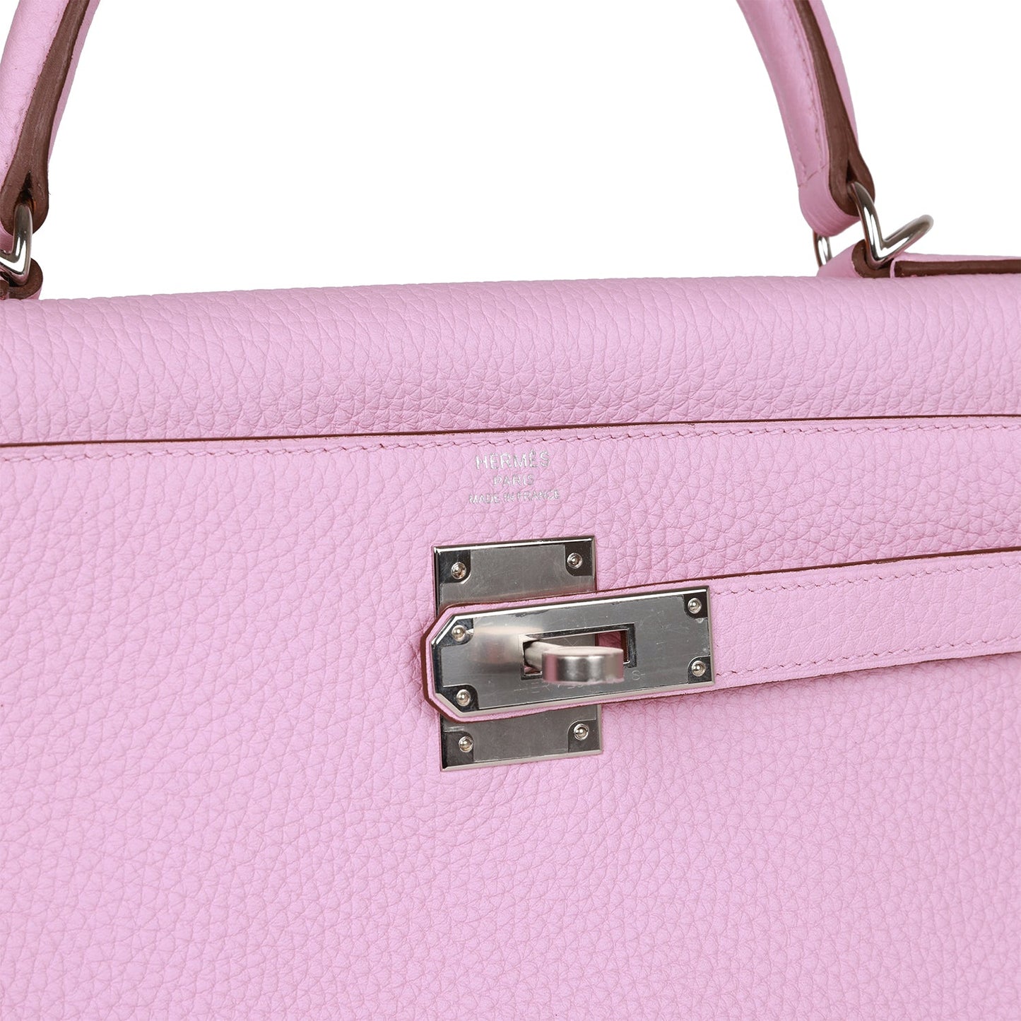 Luxury Hermes Kelly Retourne 28 Mauve Sylvestre Clemence Palladium Hardware
