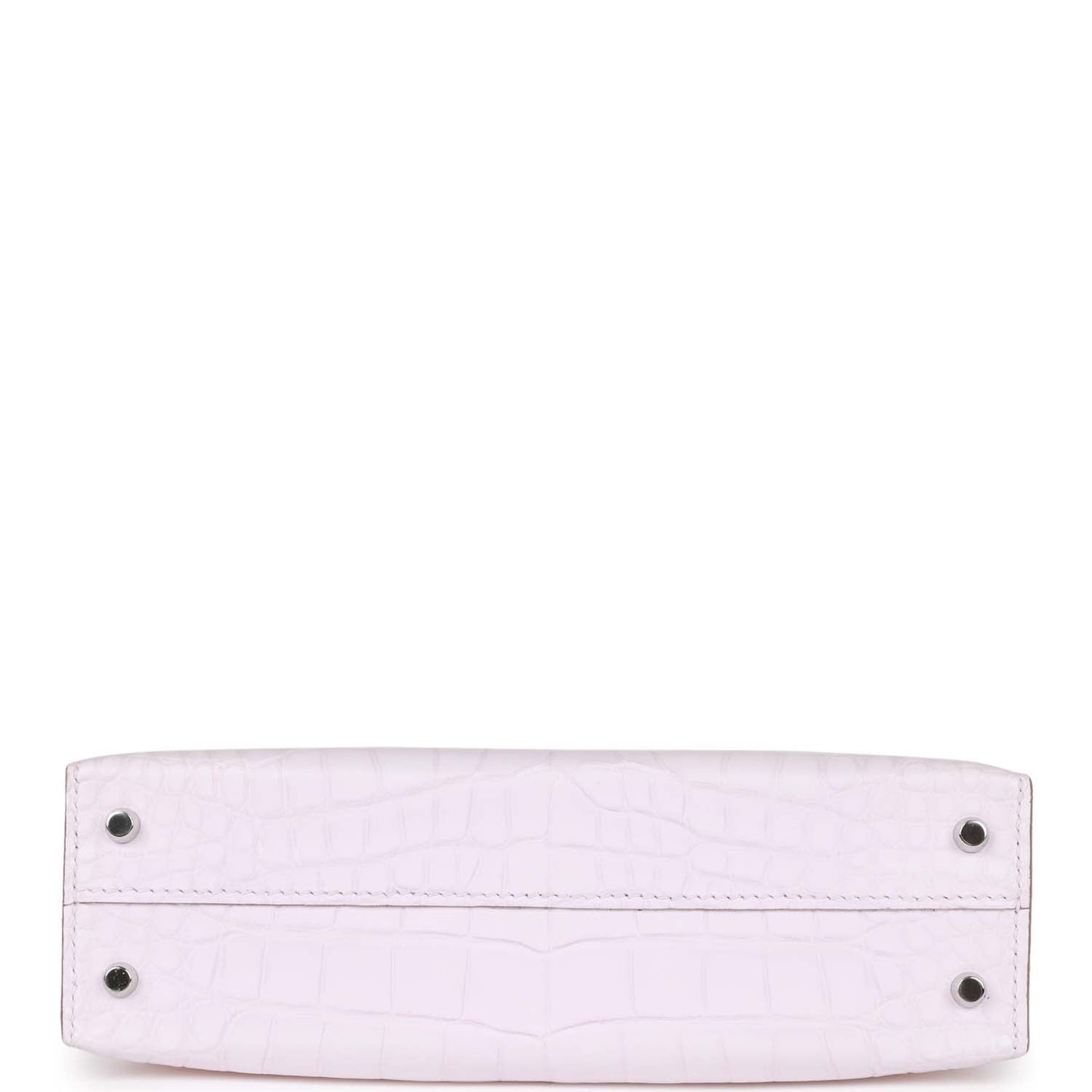 Luxury Hermes Kelly Sellier 20 Mauve Pale Satin Boreal Alligator Palladium Hardware