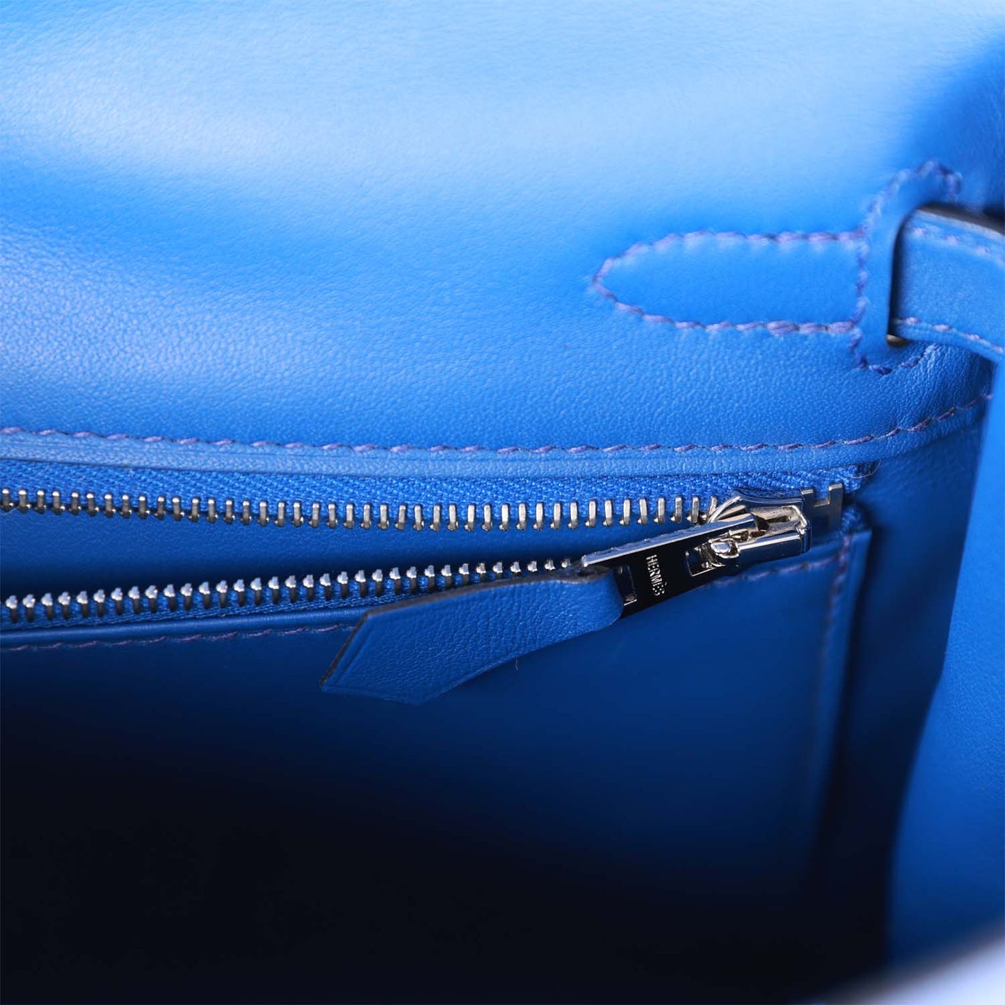 Luxury Hermes Kelly Retourne 25 Bleu Royal Swift Palladium Hardware