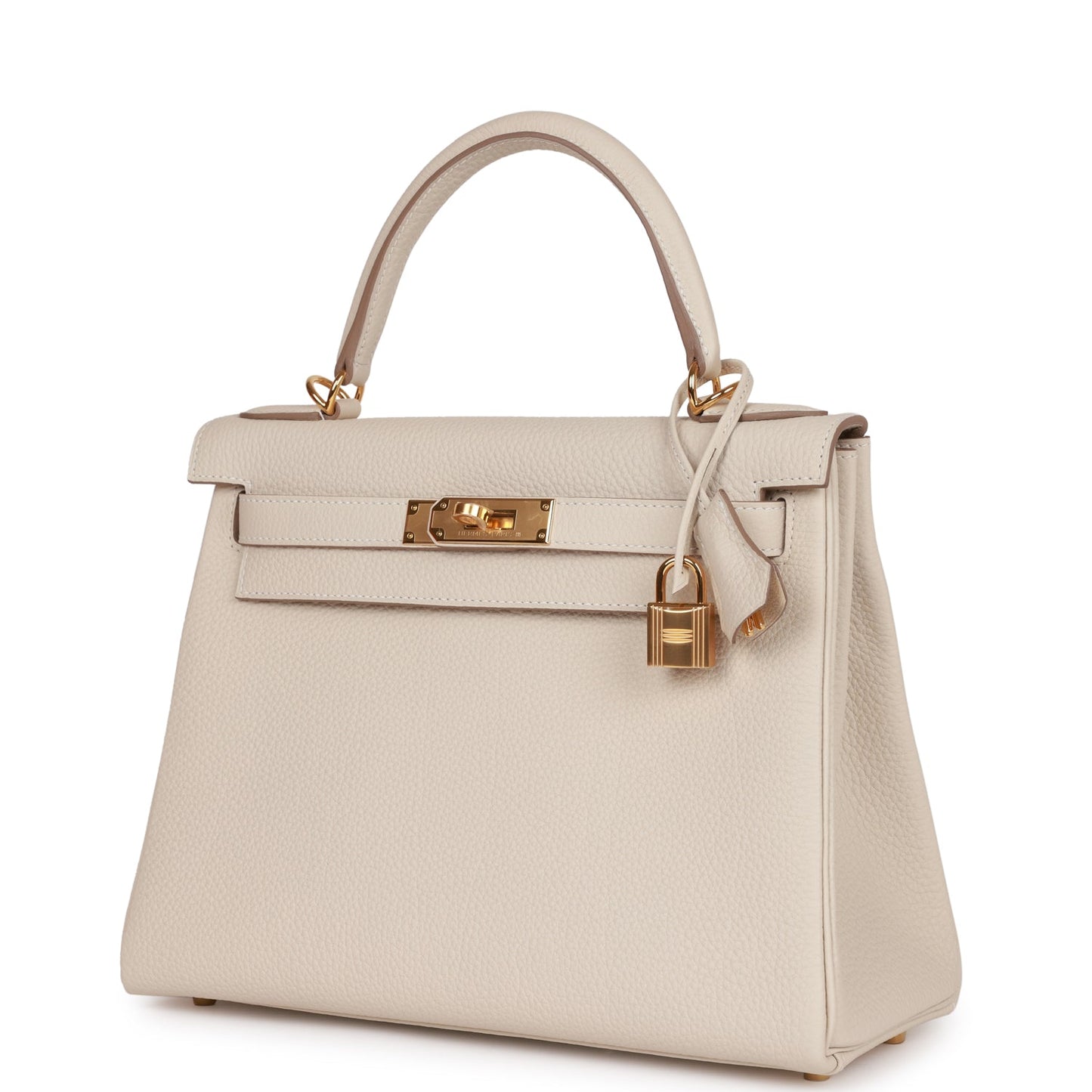 Luxury Hermes Kelly Retourne 28 Craie Togo Gold Hardware