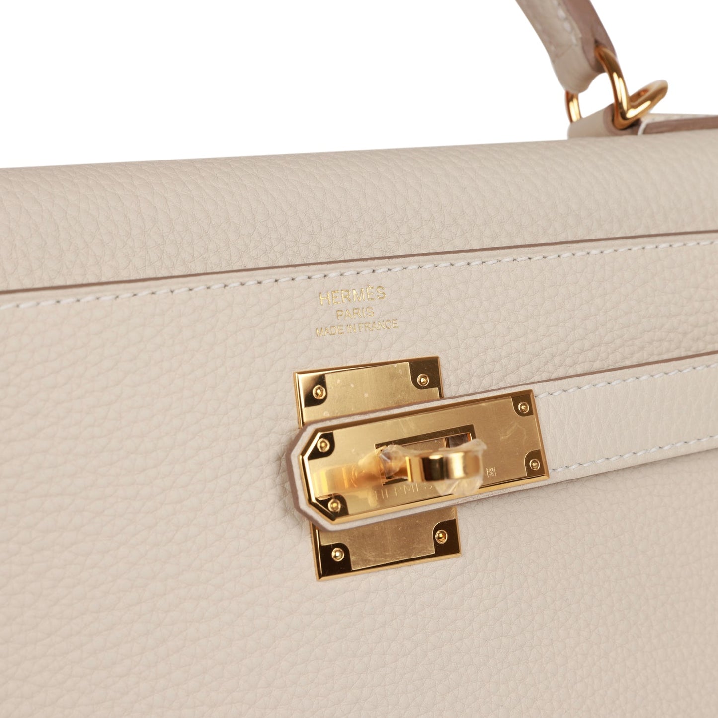 Luxury Hermes Kelly Retourne 28 Craie Togo Gold Hardware