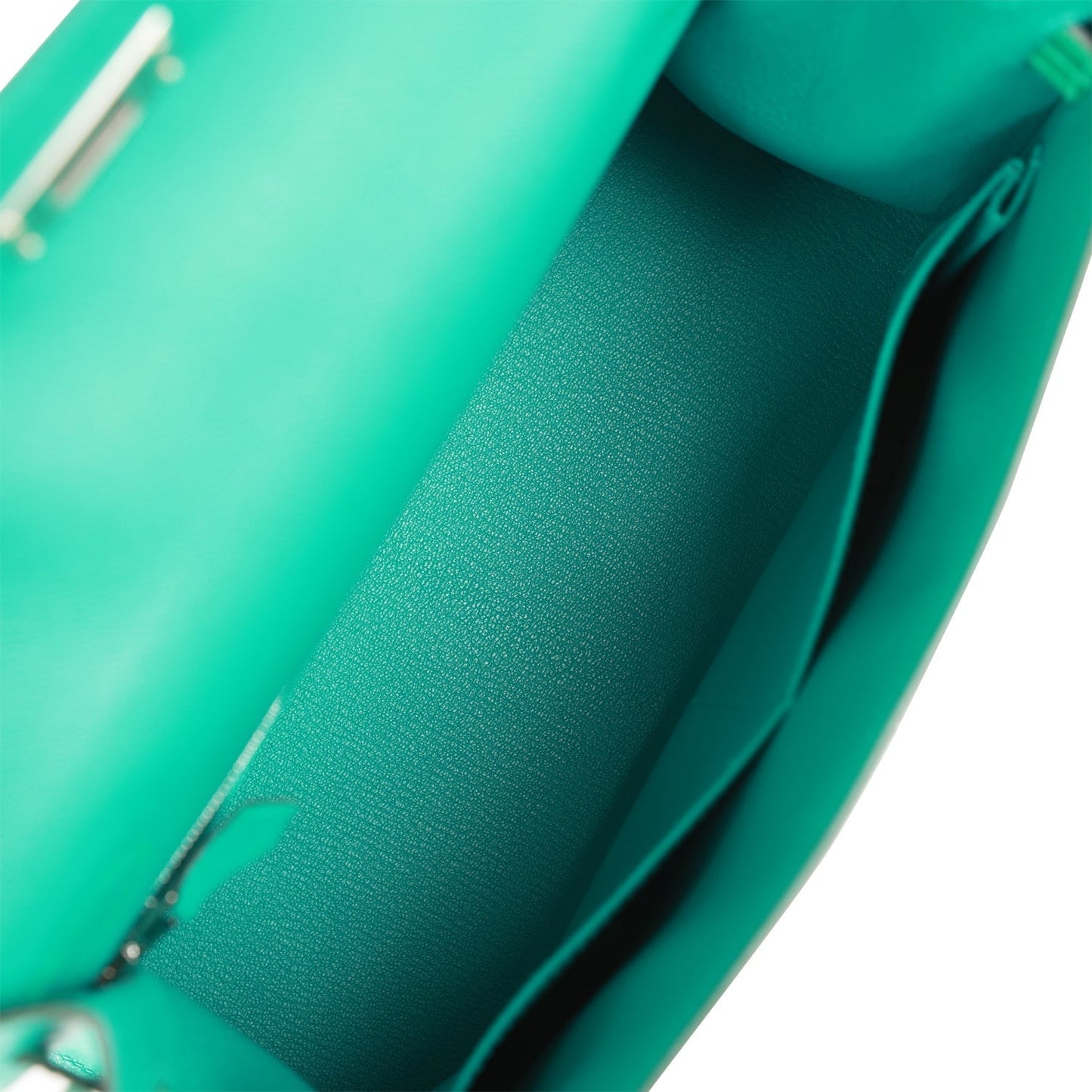 Luxury Hermes Kelly Sellier 28 Vert Verone Madame and Shiny Niloticus Crocodile Touch Palladium Hardware