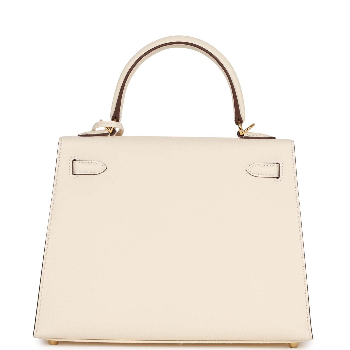 Luxury Hermes Kelly Sellier 25 Nata Epsom Gold Hardware
