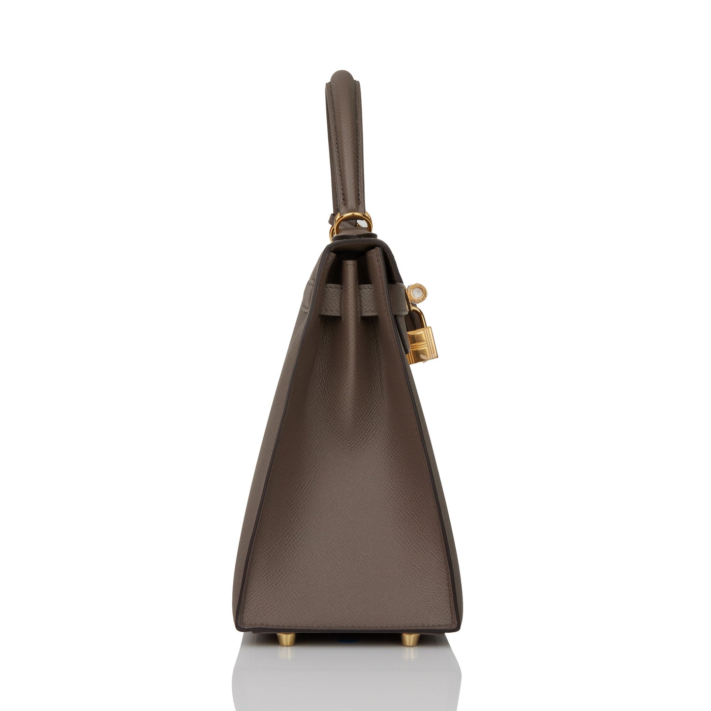 Luxury Hermes Kelly Sellier 28 Etain Epsom Gold Hardware