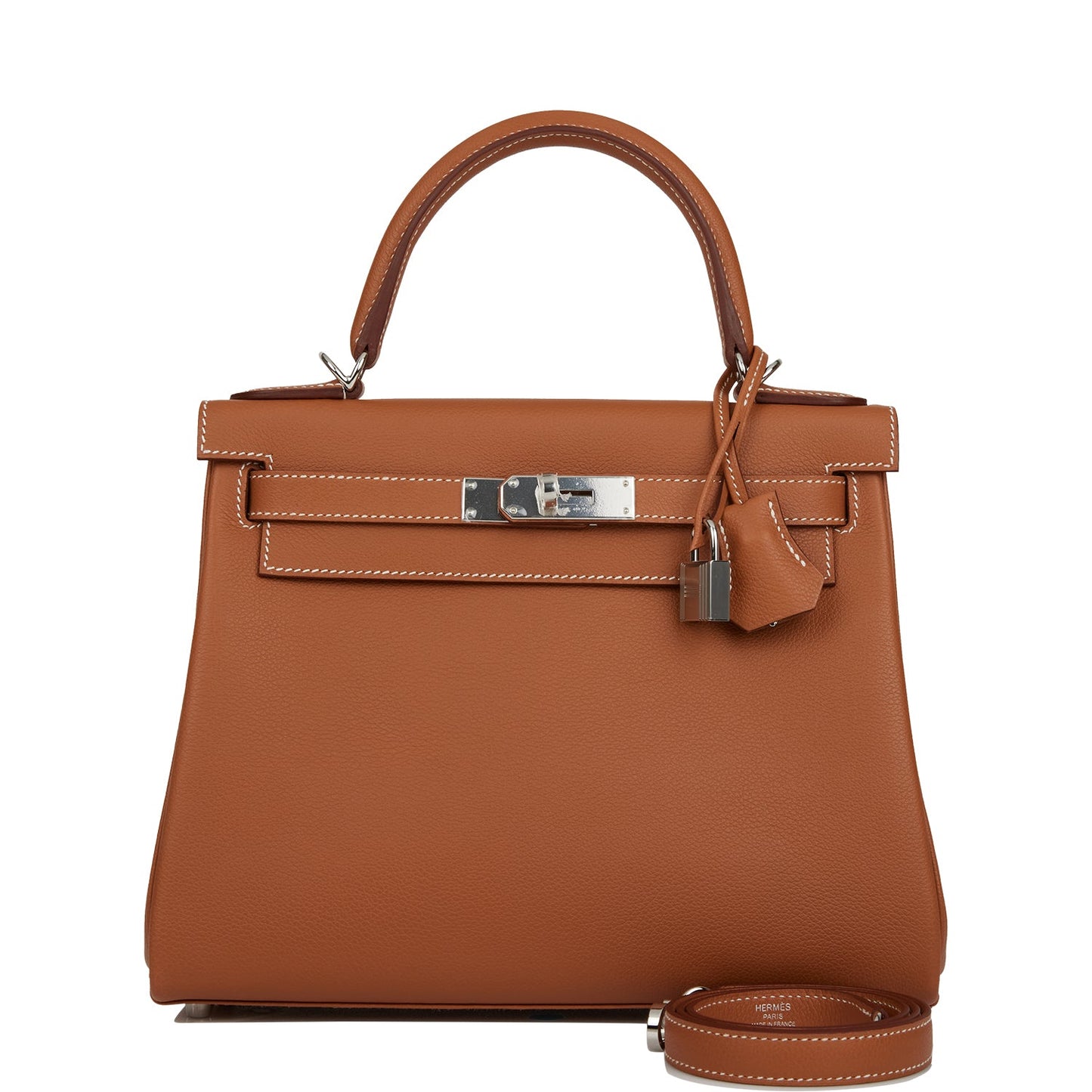 Luxury Hermes Kelly Retourne 28 Gold Evercolor Palladium Hardware