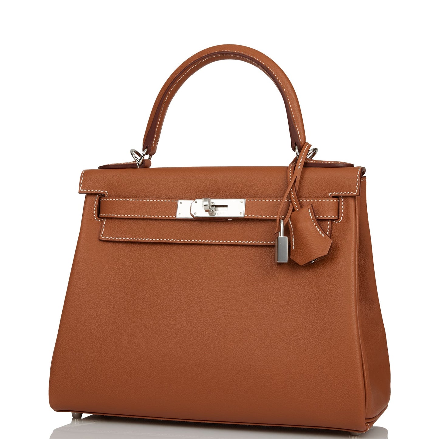 Luxury Hermes Kelly Retourne 28 Gold Evercolor Palladium Hardware