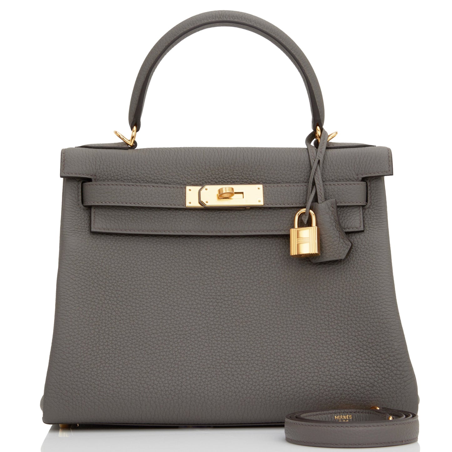 Luxury Hermes Kelly Retourne 28 Etain Togo Gold Hardware