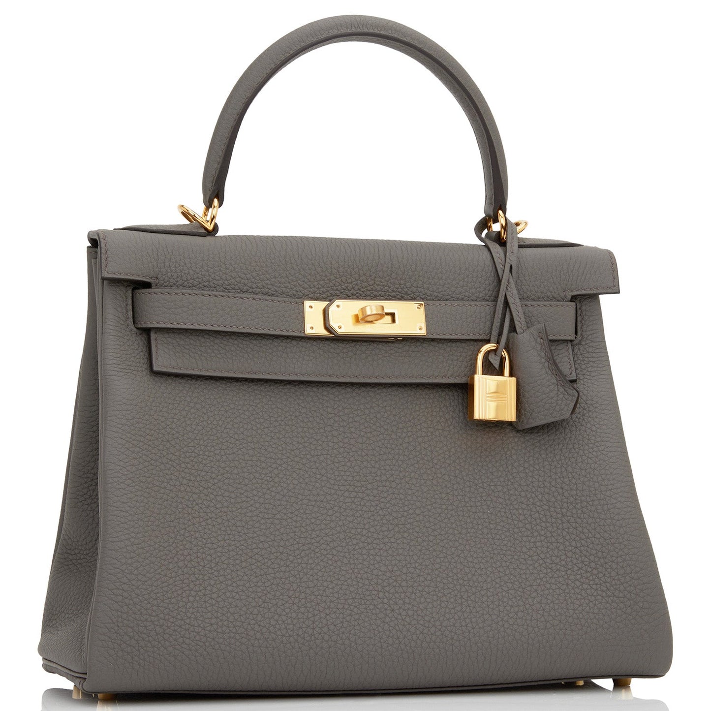 Luxury Hermes Kelly Retourne 28 Etain Togo Gold Hardware