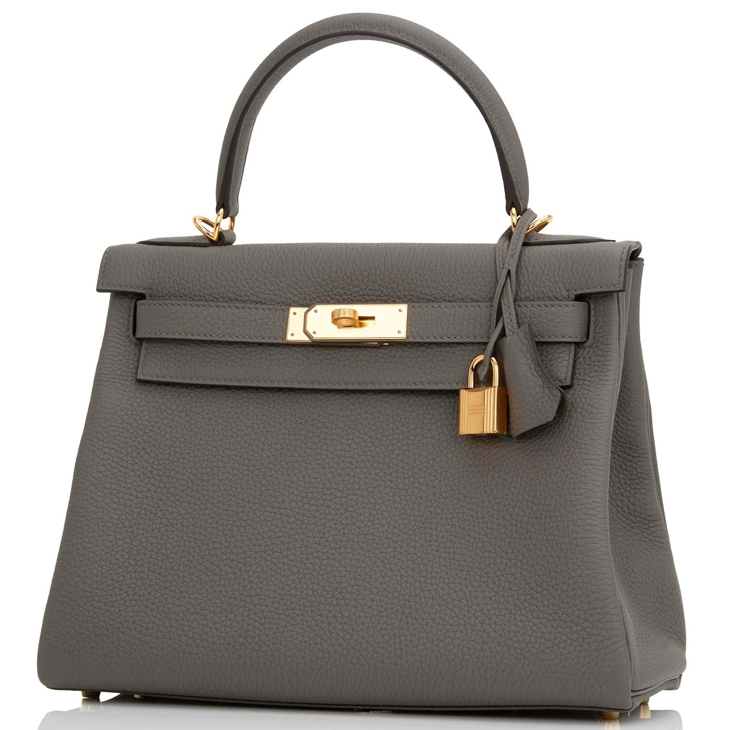 Luxury Hermes Kelly Retourne 28 Etain Togo Gold Hardware