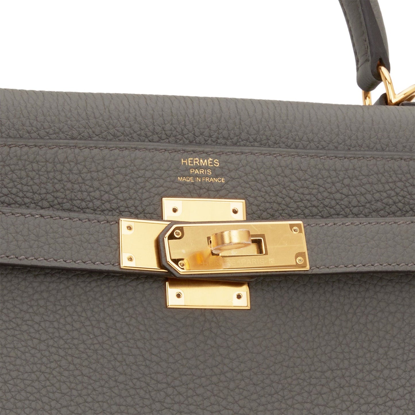 Luxury Hermes Kelly Retourne 28 Etain Togo Gold Hardware