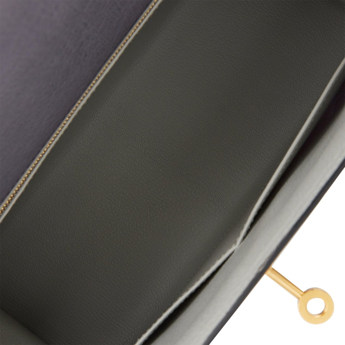 Luxury Hermes Special Order (HSS) Kelly Sellier 28 Gris Agate and Gris Perle Ostrich Brushed Gold Hardware