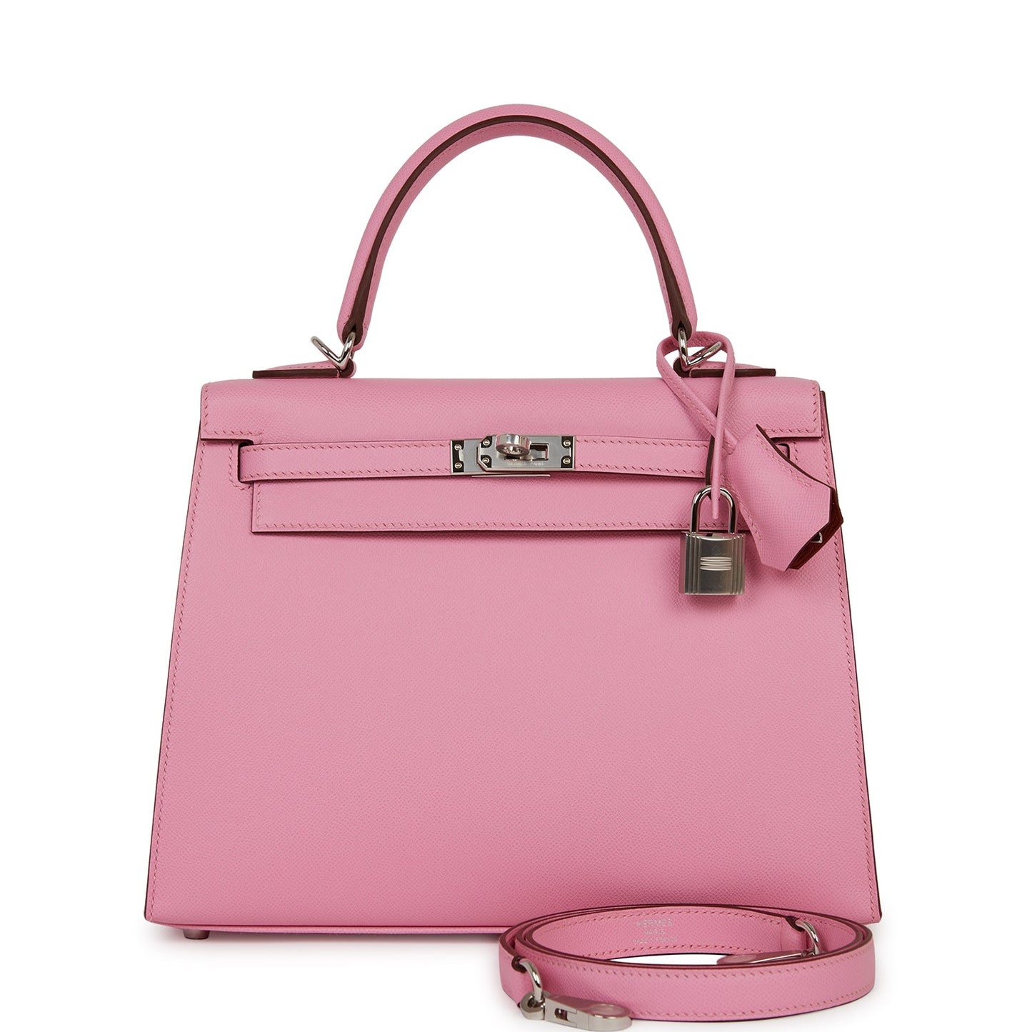 Luxury Hermes Kelly Sellier 25 Pink Verso Madame Palladium Hardware