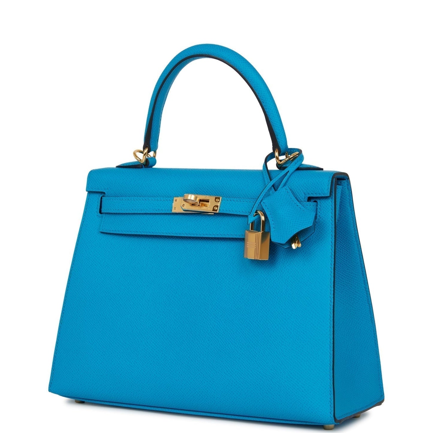 Luxury Hermes Kelly Sellier 25 Bleu Frida Epsom Gold Hardware