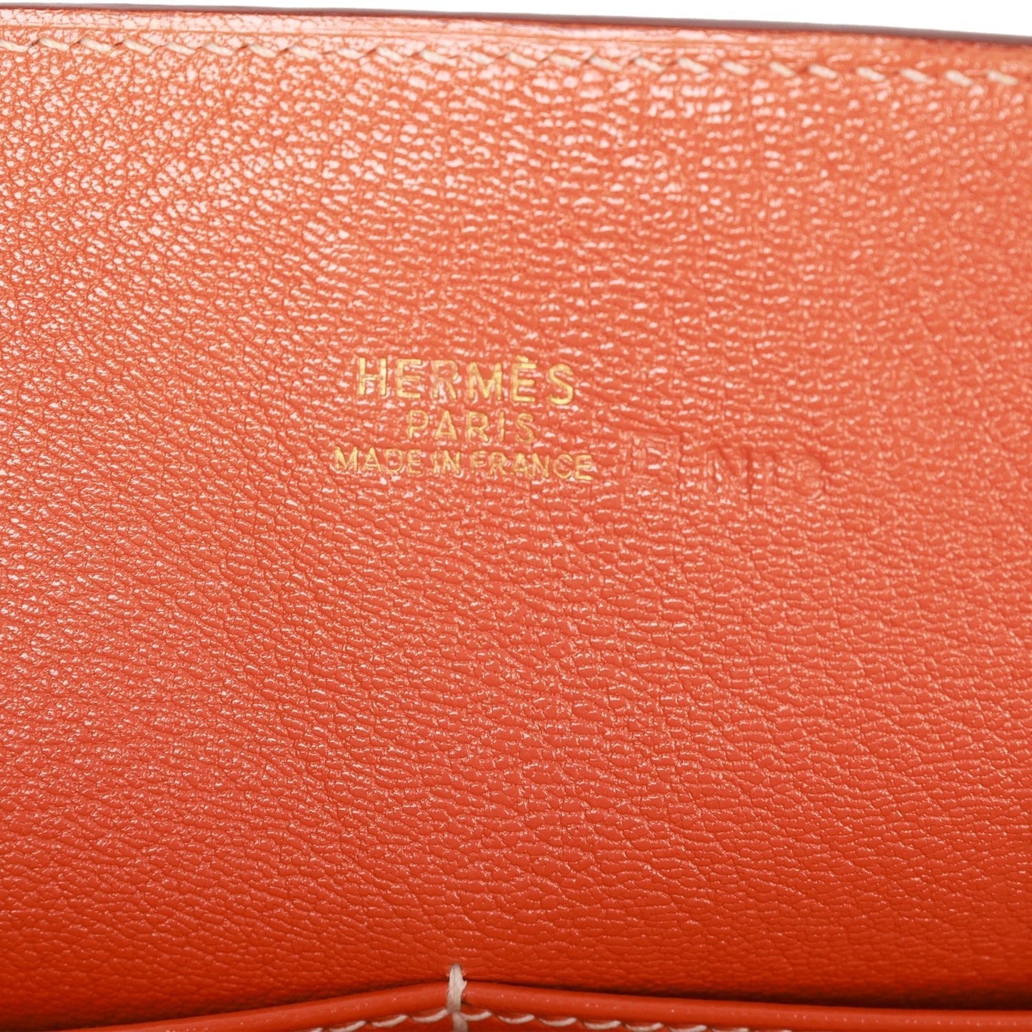 Vintage Luxury Hermes Kelly Retourne 28 Orange Dalmatian Buffalo Gold Hardware