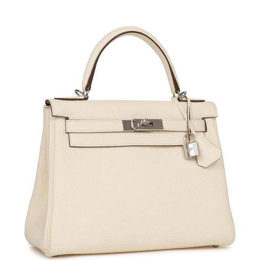 Luxury Hermes Kelly Retourne 28 Nata Clemence Palladium Hardware