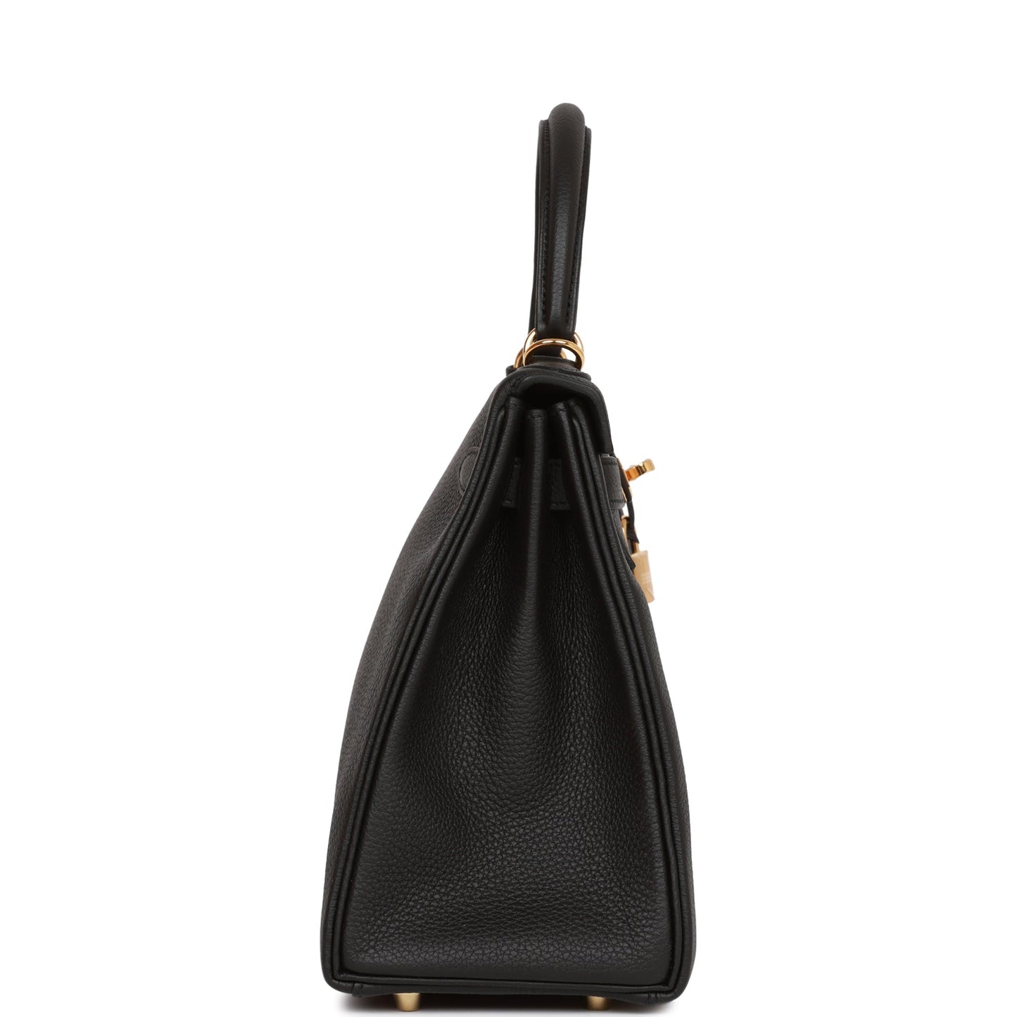 Luxury Hermes Kelly Retourne 28 Black Togo Gold Hardware