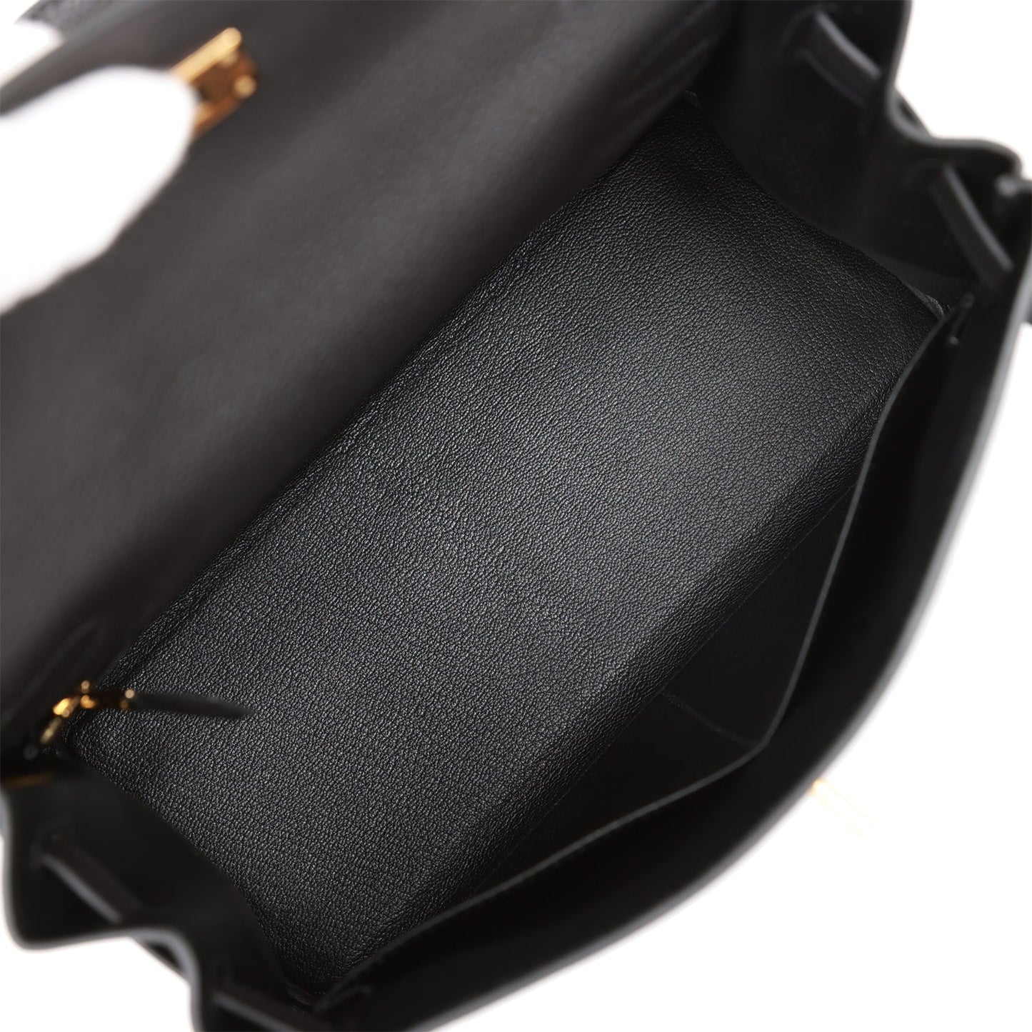 Luxury Hermes Kelly Retourne 28 Black Togo Gold Hardware