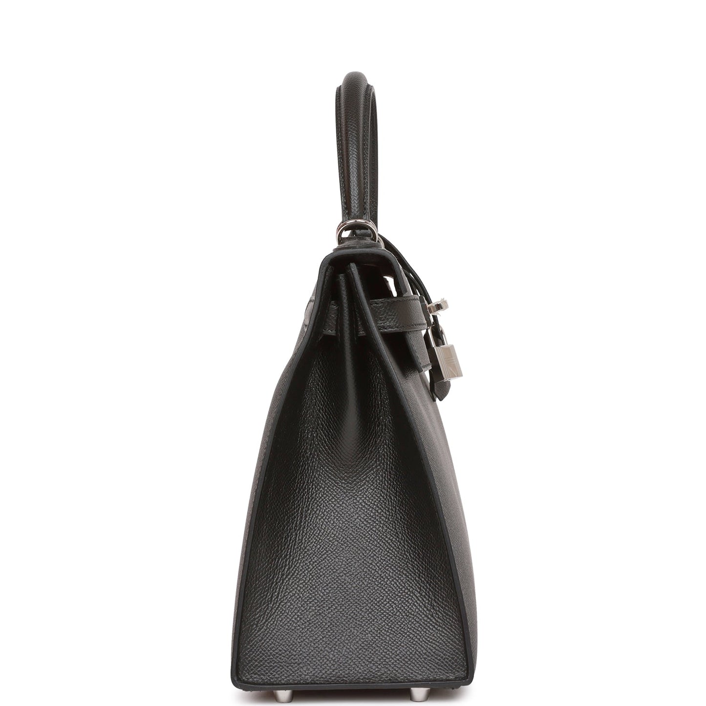 Luxury Hermes Kelly Sellier 28 Black Epsom Palladium Hardware