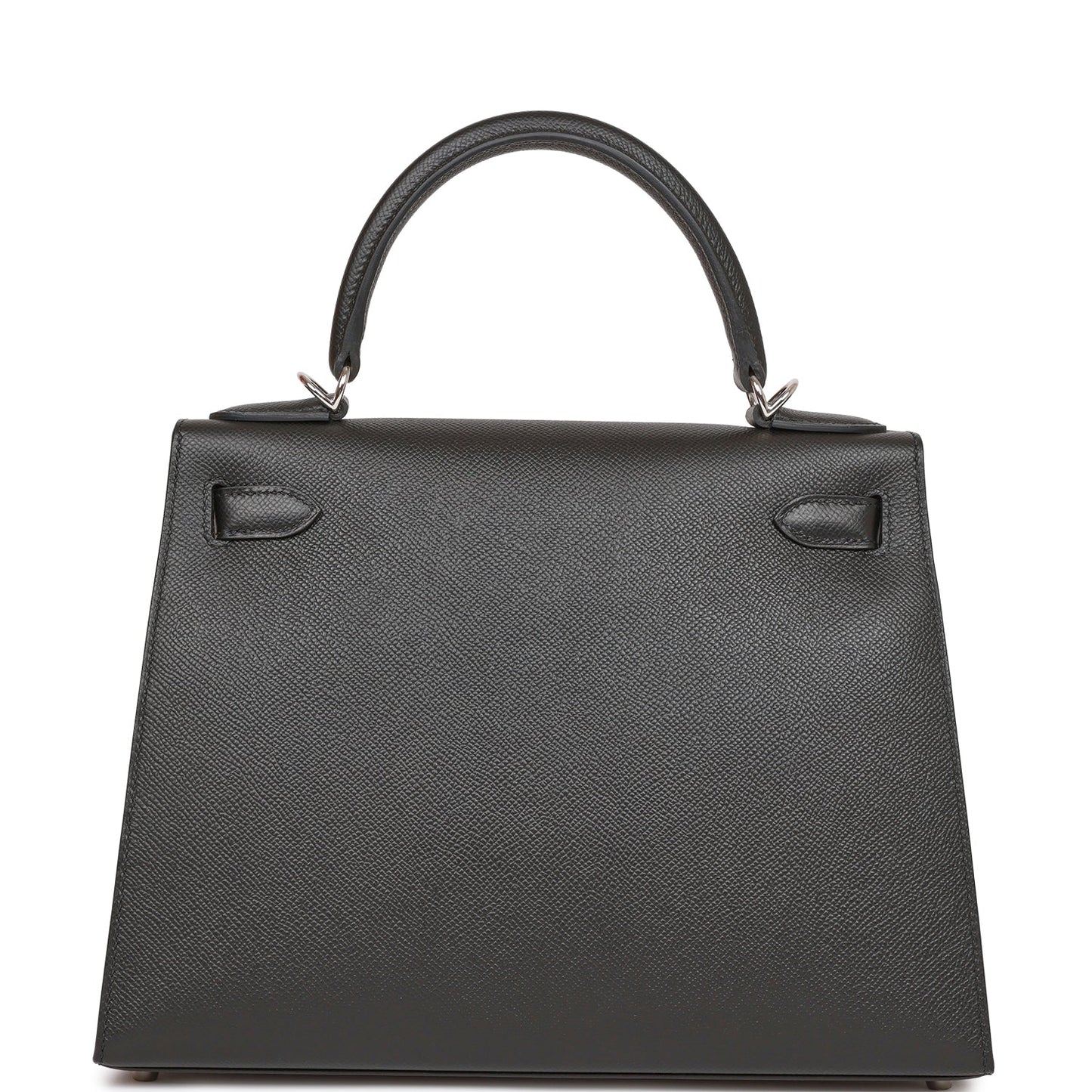 Luxury Hermes Kelly Sellier 28 Black Epsom Palladium Hardware