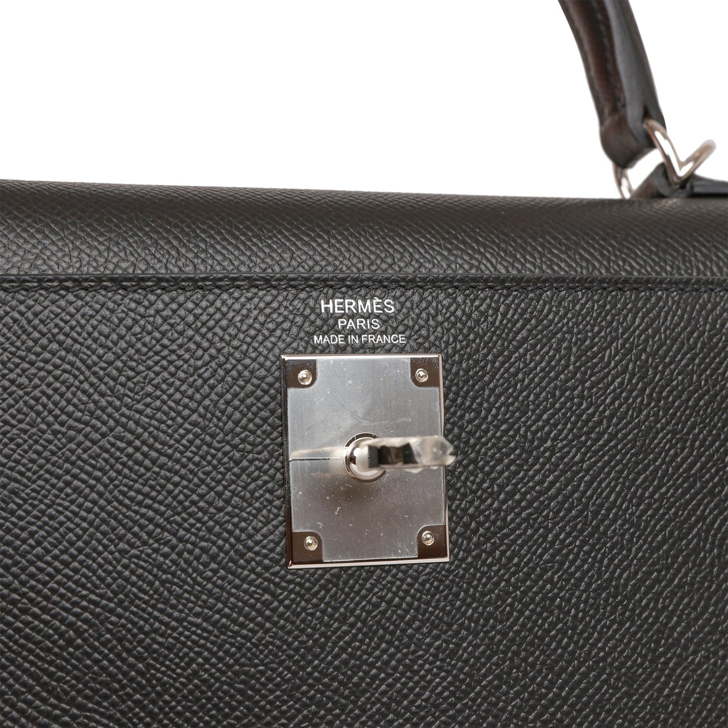 Luxury Hermes Kelly Sellier 28 Black Epsom Palladium Hardware