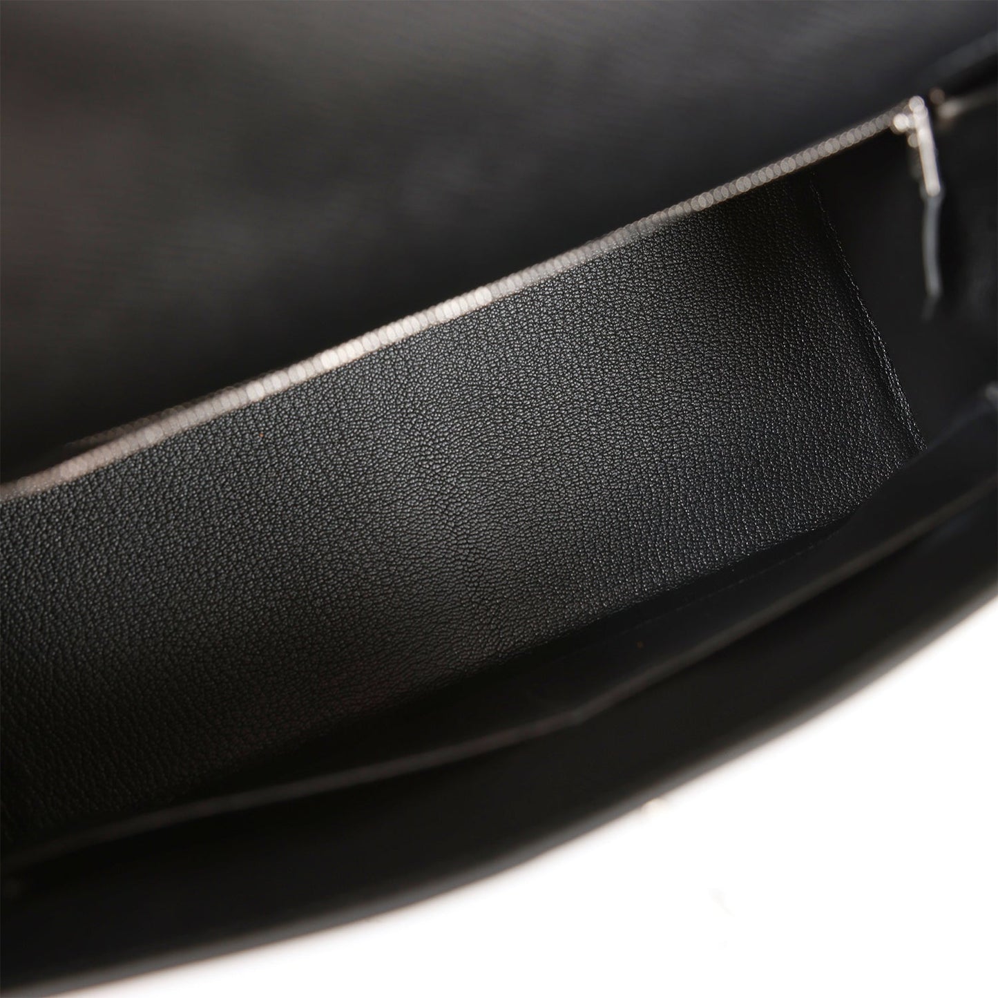 Luxury Hermes Kelly Sellier 28 Black Epsom Palladium Hardware