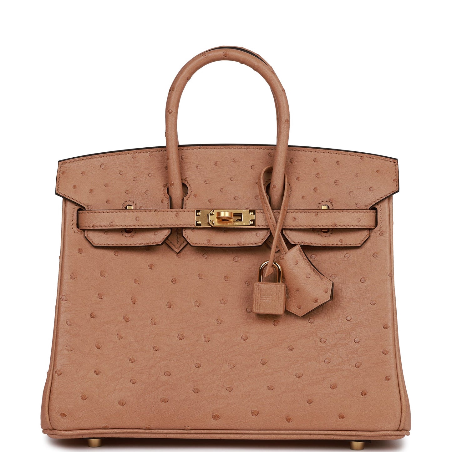 Luxury Hermes Birkin 25 Chai Ostrich Gold Hardware