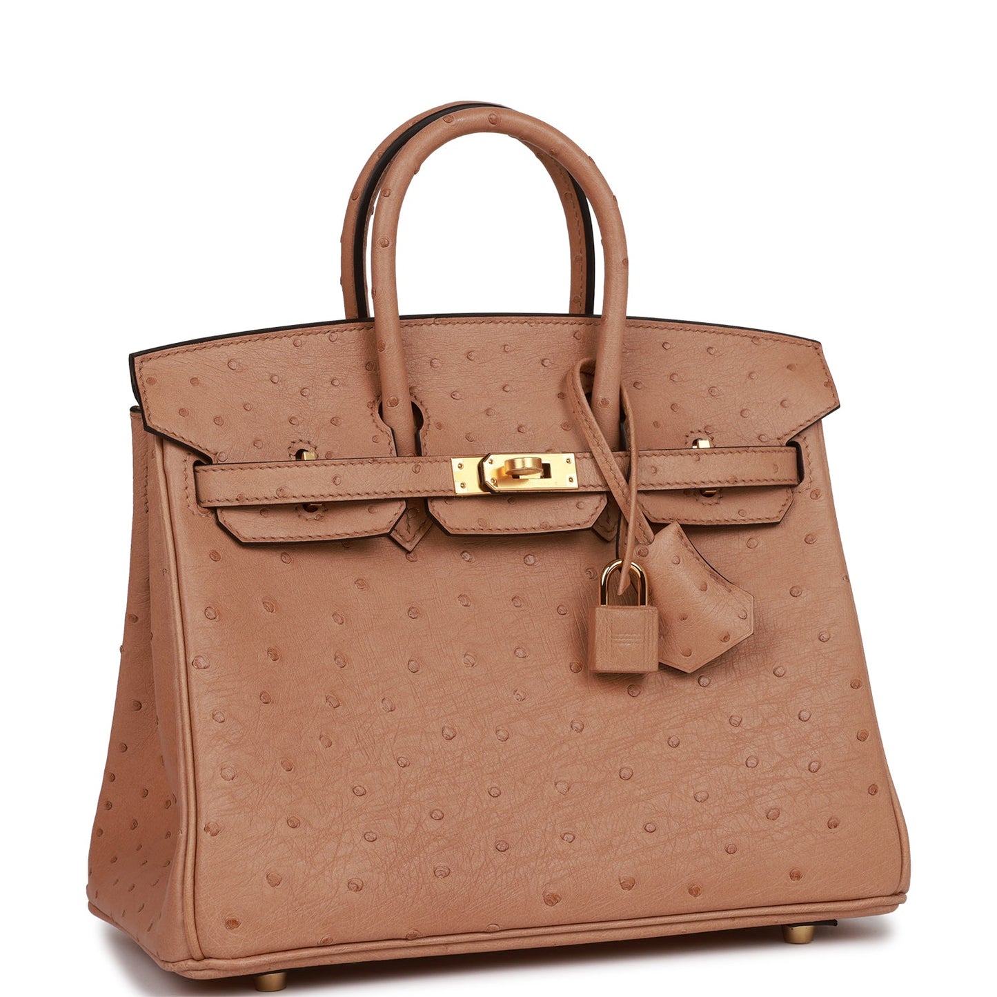 Luxury Hermes Birkin 25 Chai Ostrich Gold Hardware