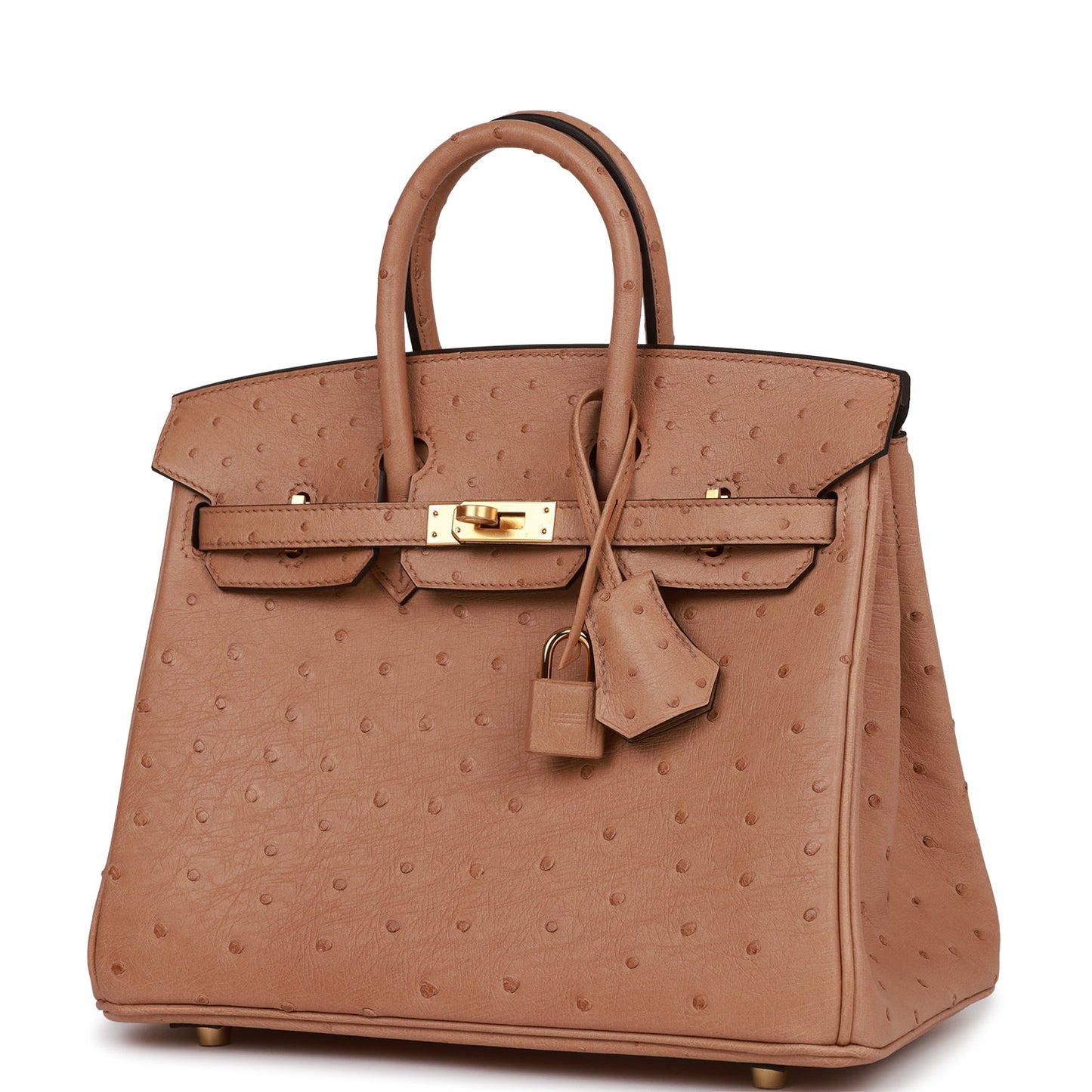 Luxury Hermes Birkin 25 Chai Ostrich Gold Hardware