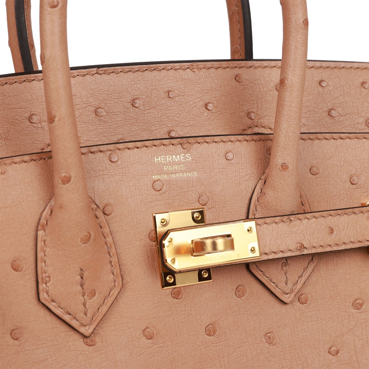 Luxury Hermes Birkin 25 Chai Ostrich Gold Hardware