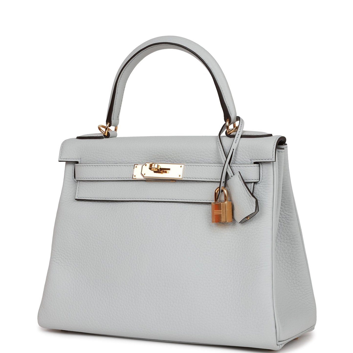 Luxury Hermes Kelly Retourne 28 Bleu Pale Clemence Gold Hardware