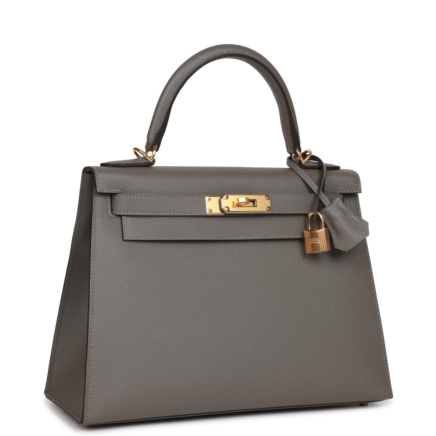 Luxury Hermes Kelly Sellier 28 Gris Meyer Epsom Gold Hardware