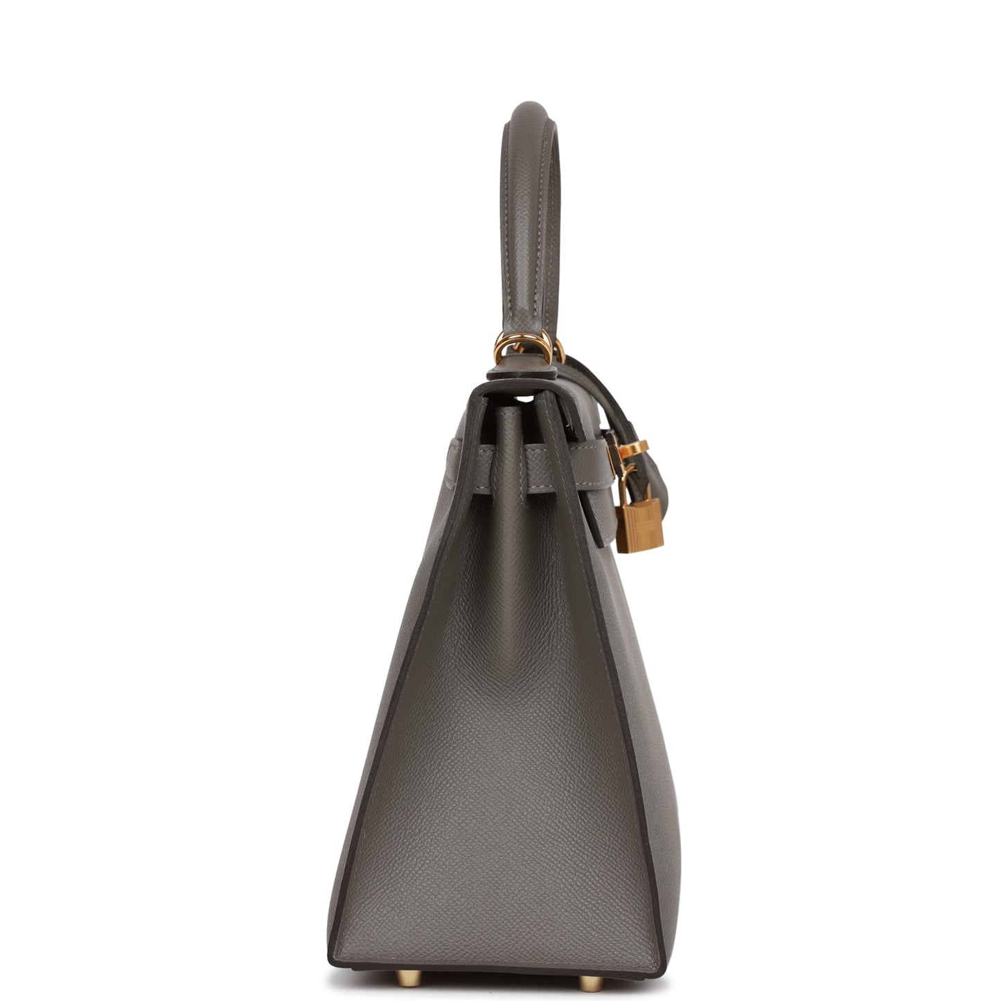 Luxury Hermes Kelly Sellier 28 Gris Meyer Epsom Gold Hardware